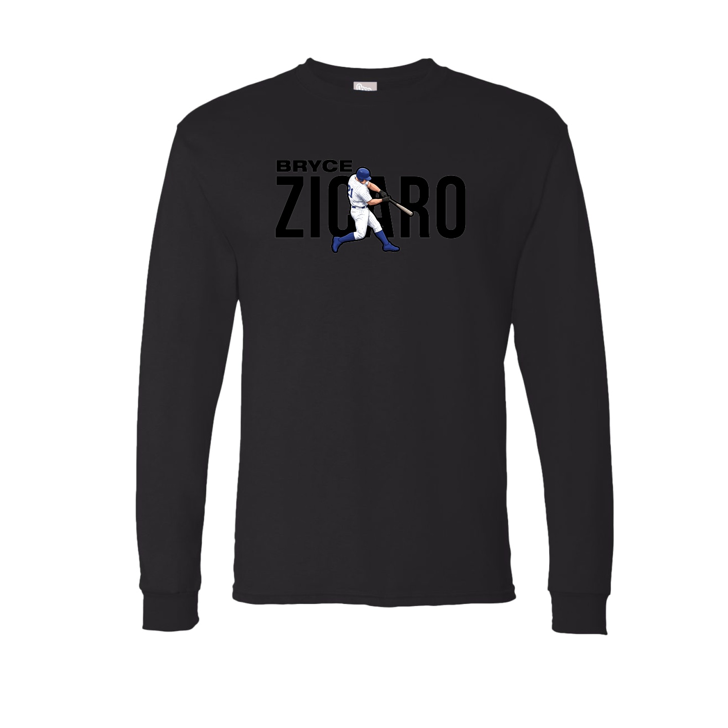 Long Sleeve Tee — Player Name in Black