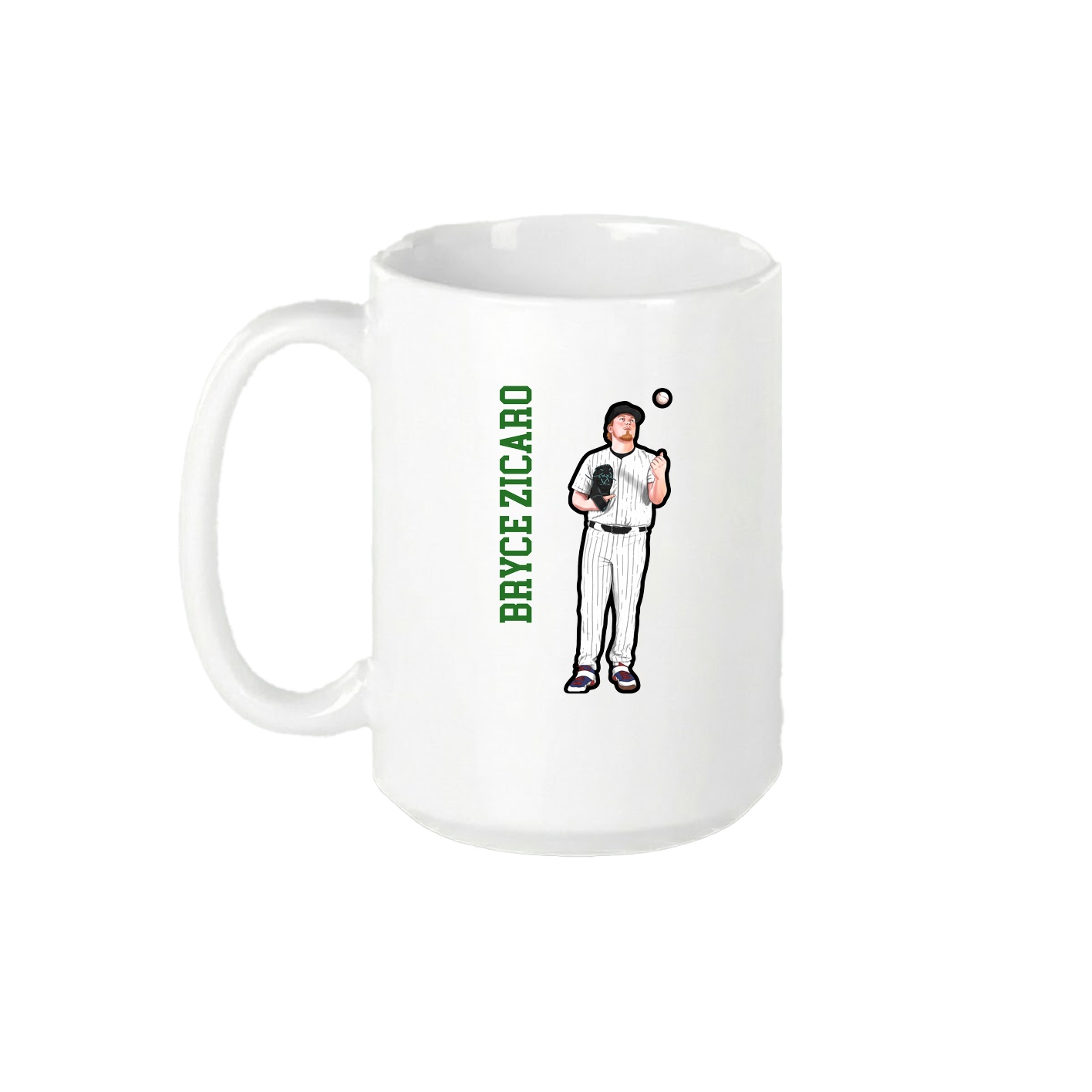 15oz Coffee Mug — Name Vertical in White