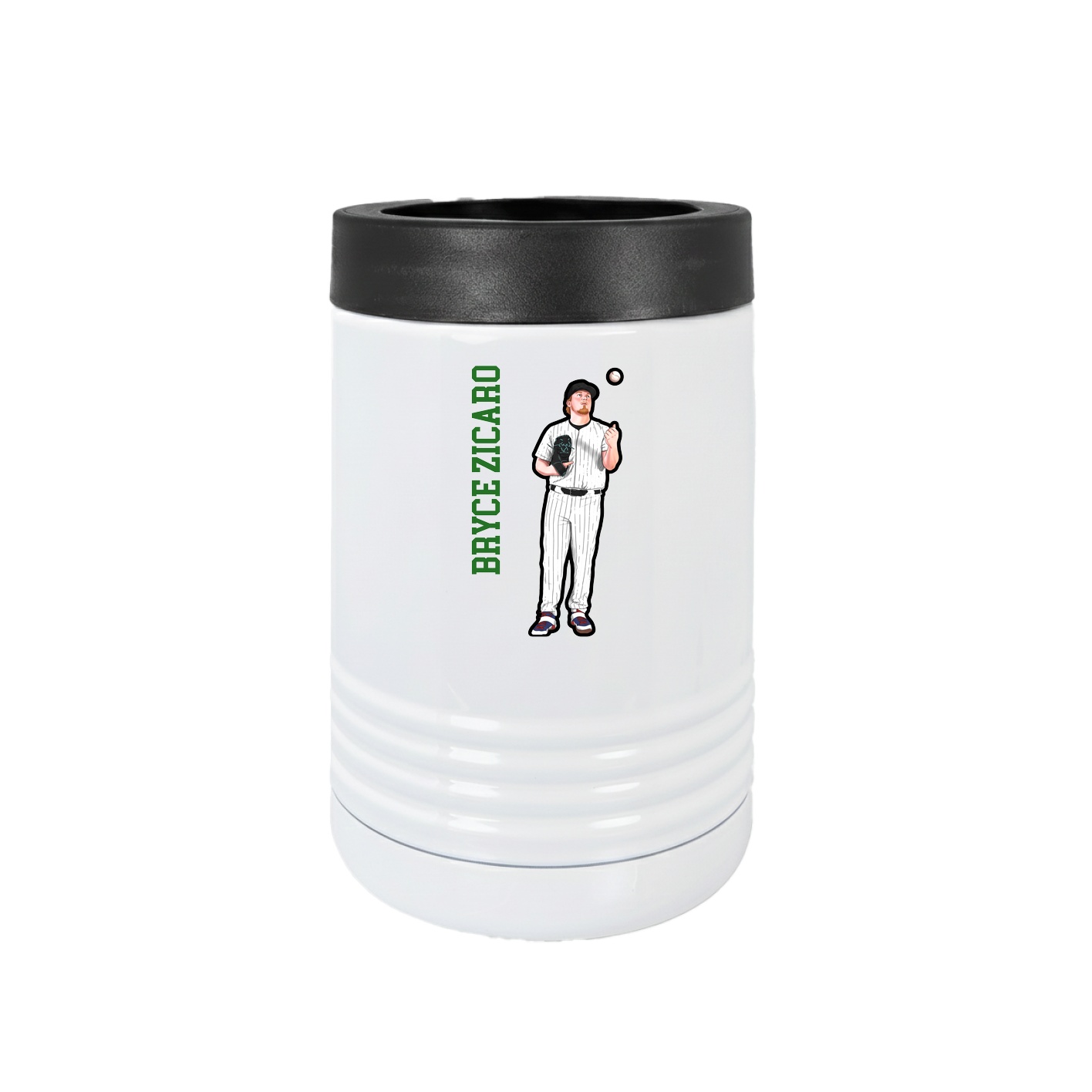 Beverage Holder — Name Vertical in White