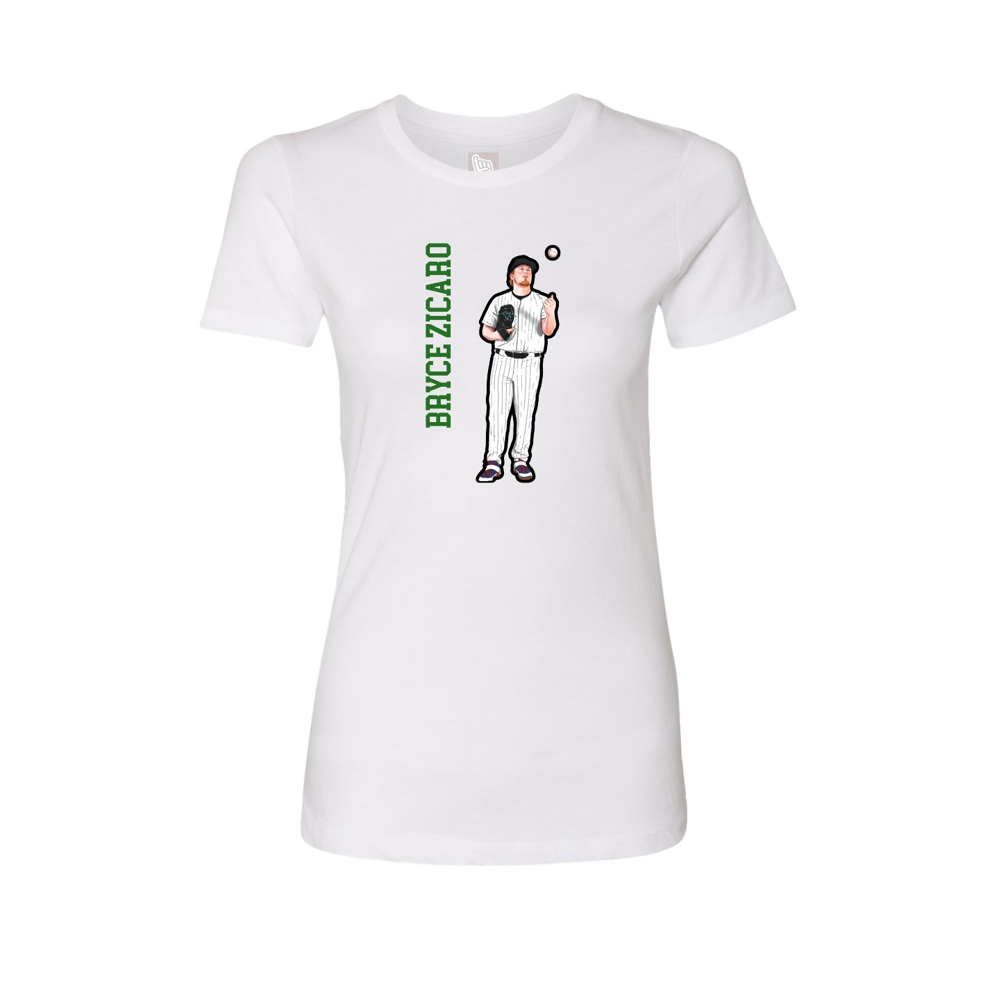 Womens Tee — Name Vertical in White