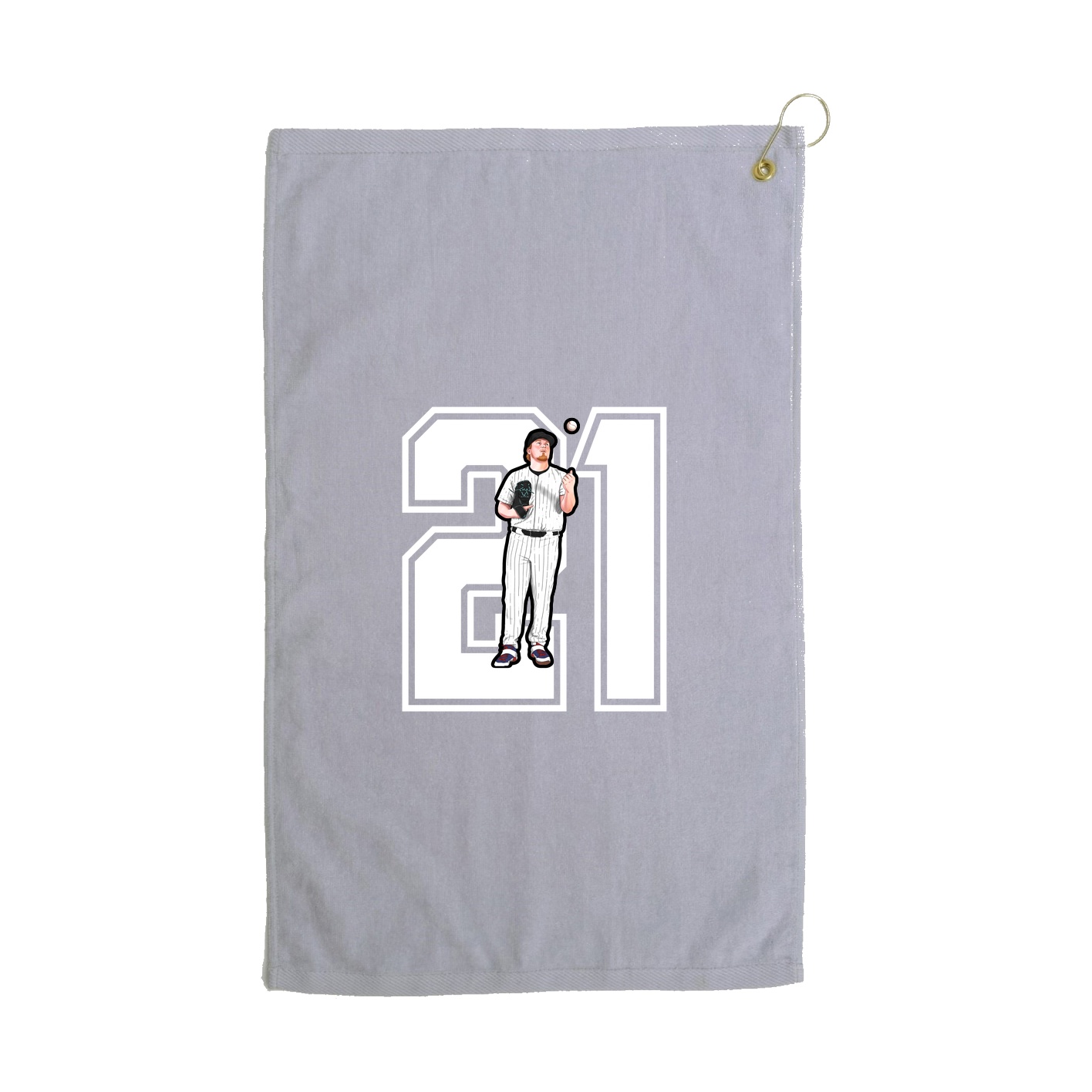 Golf Towel — Number in Grey