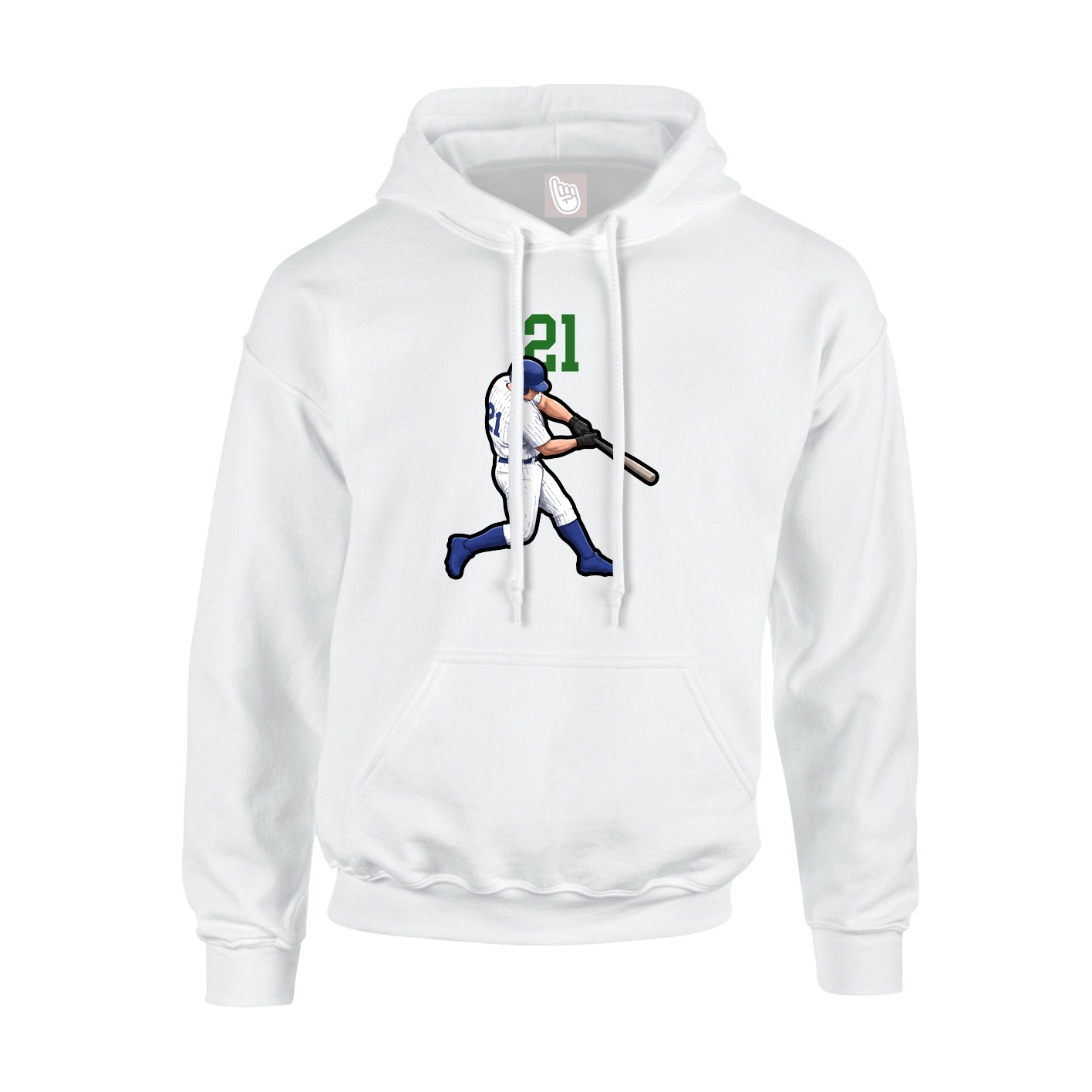 Youth Hoodie — Number Top in White