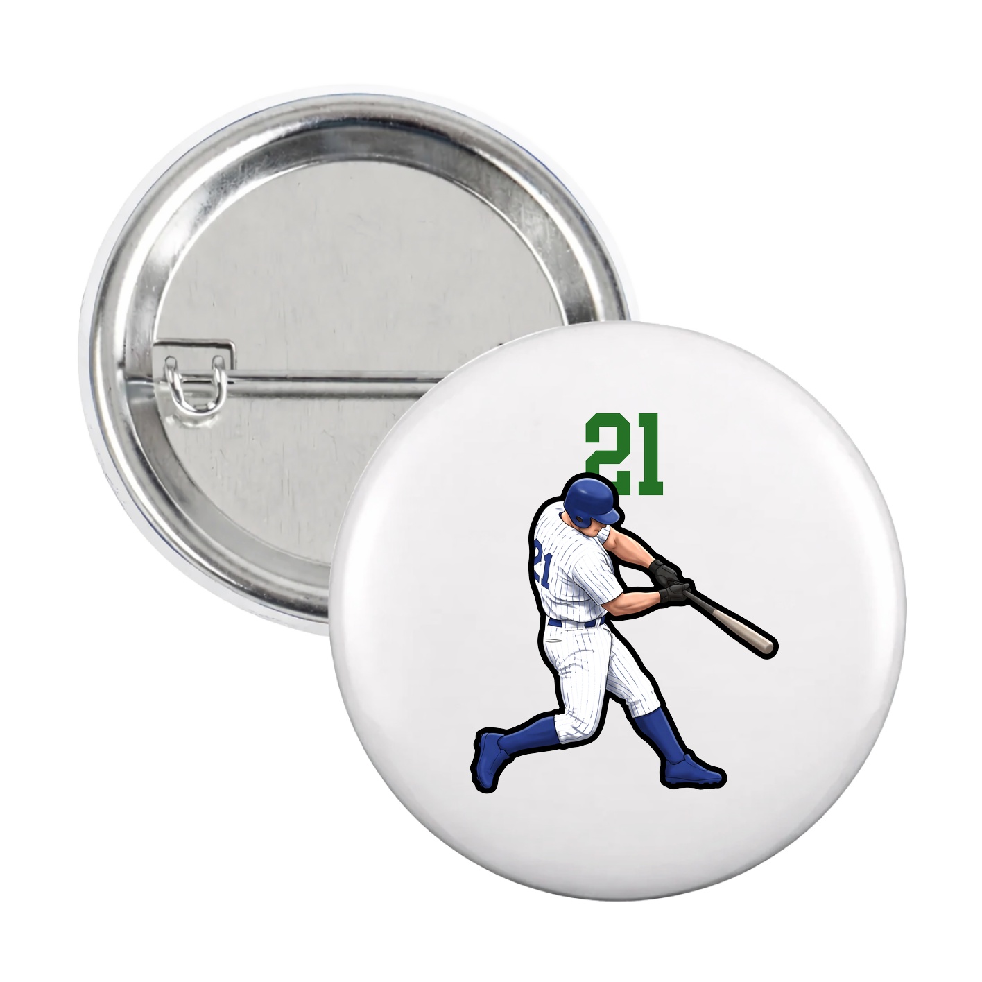 Game Day Button — Number Top in White