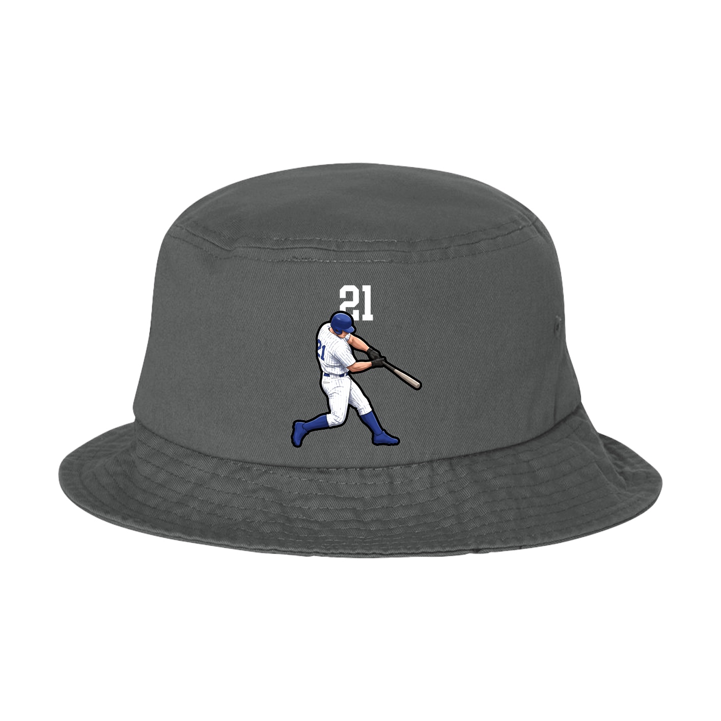 Bucket Cap — Number Top in Grey