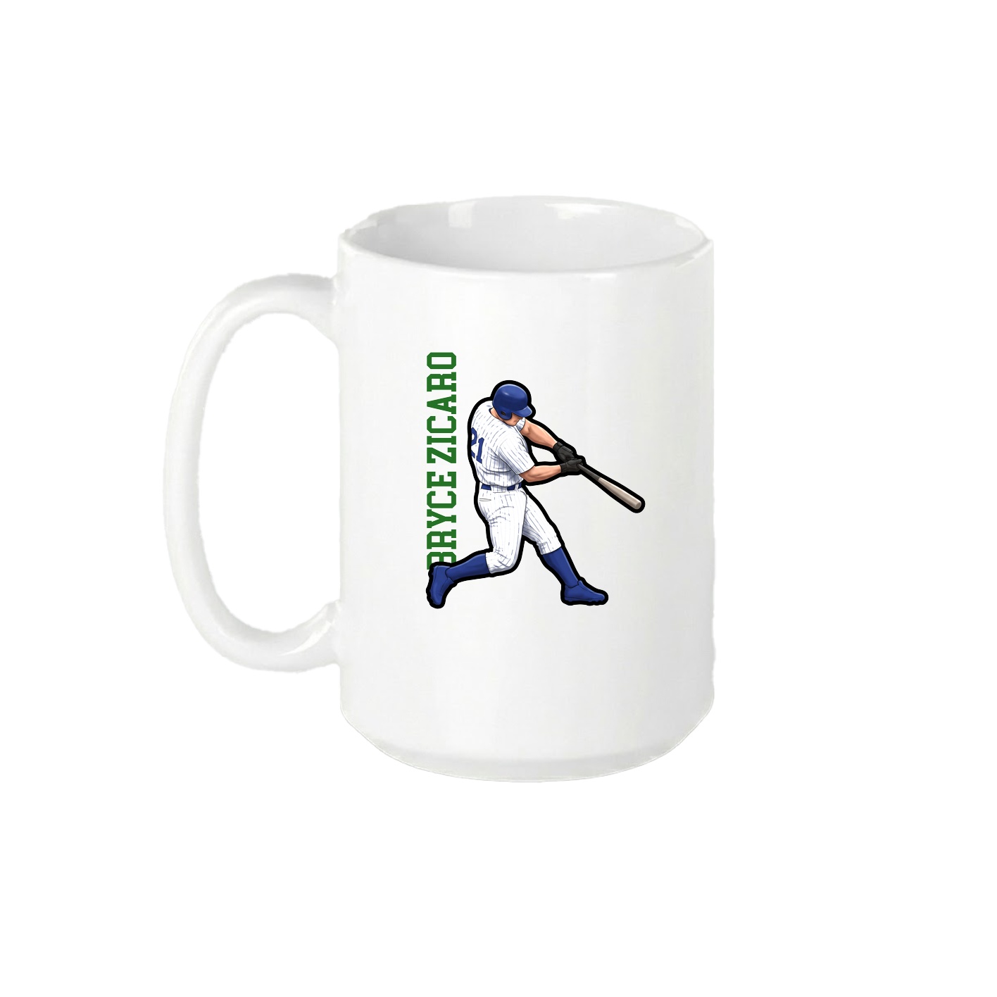 15oz Coffee Mug — Name Vertical in White
