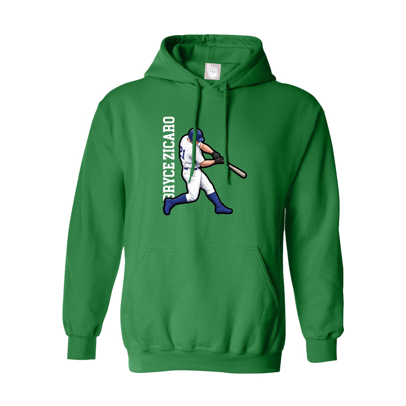 Hoodie — Name Vertical in Green