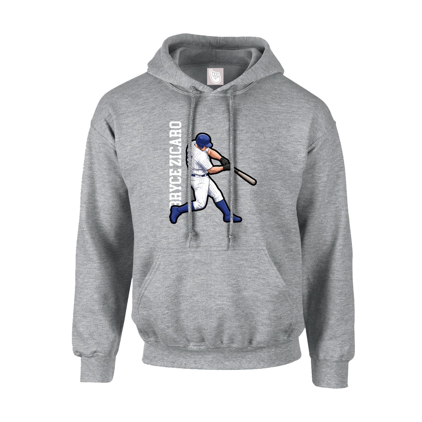 Youth Hoodie — Name Vertical in Grey