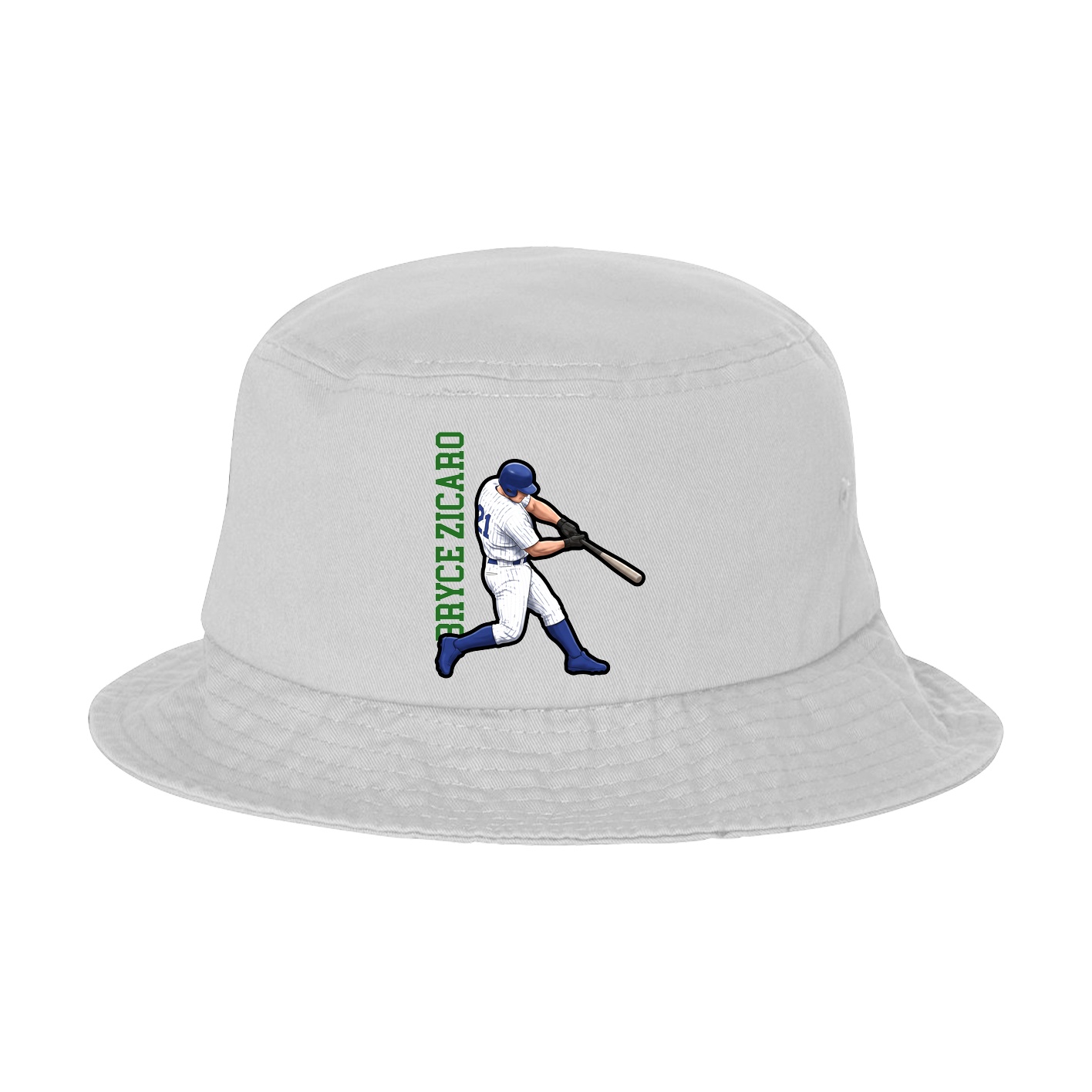 Bucket Cap — Name Vertical in White