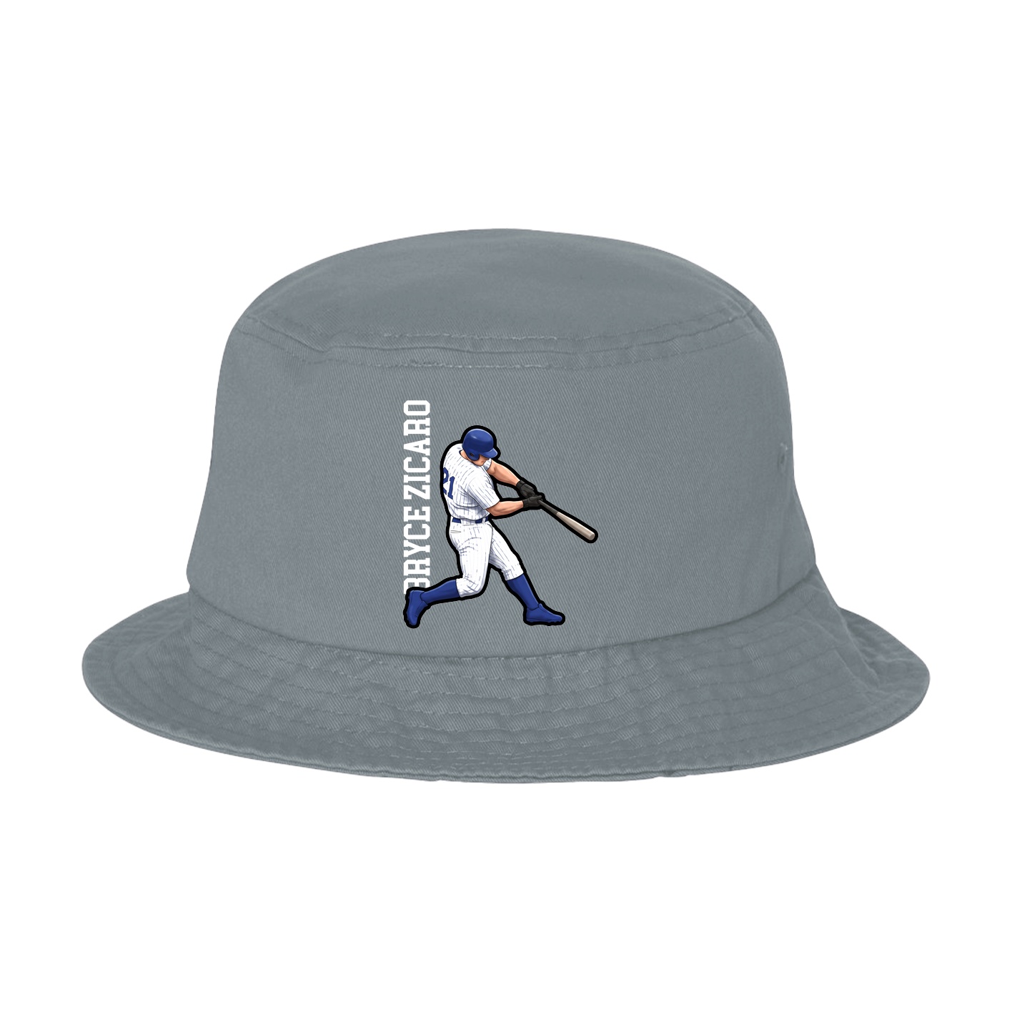 Bucket Cap — Name Vertical in Grey