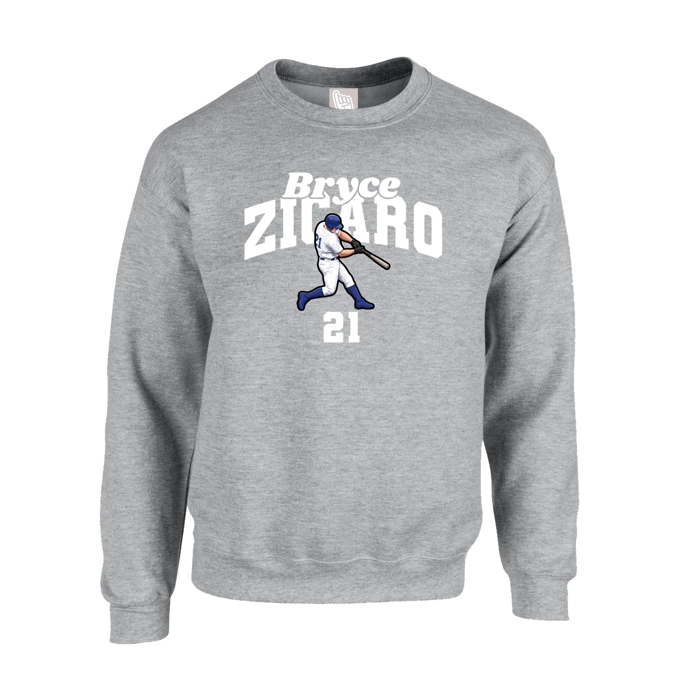 Fleece Crew — Signature Arch in Grey