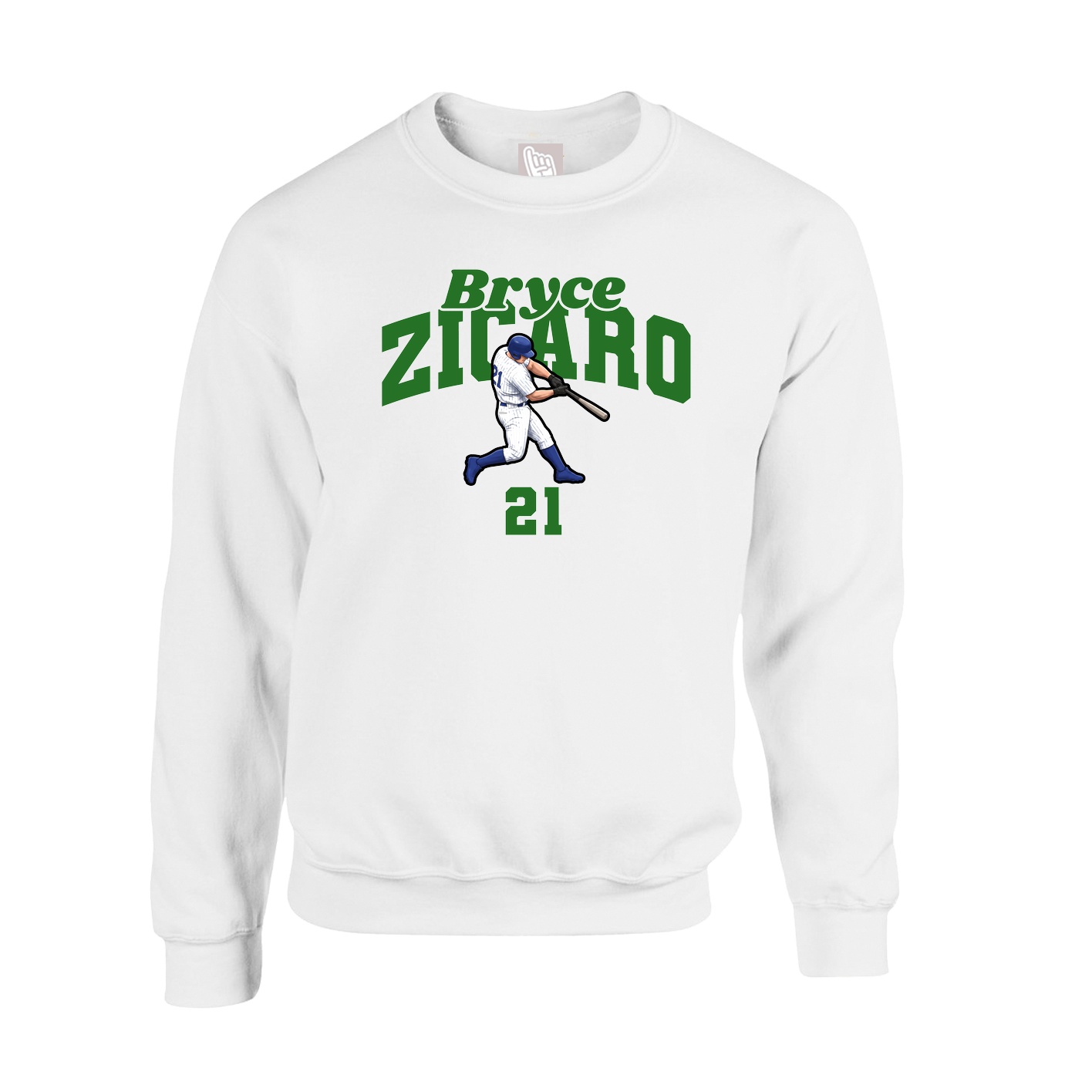 Fleece Crew — Signature Arch in White