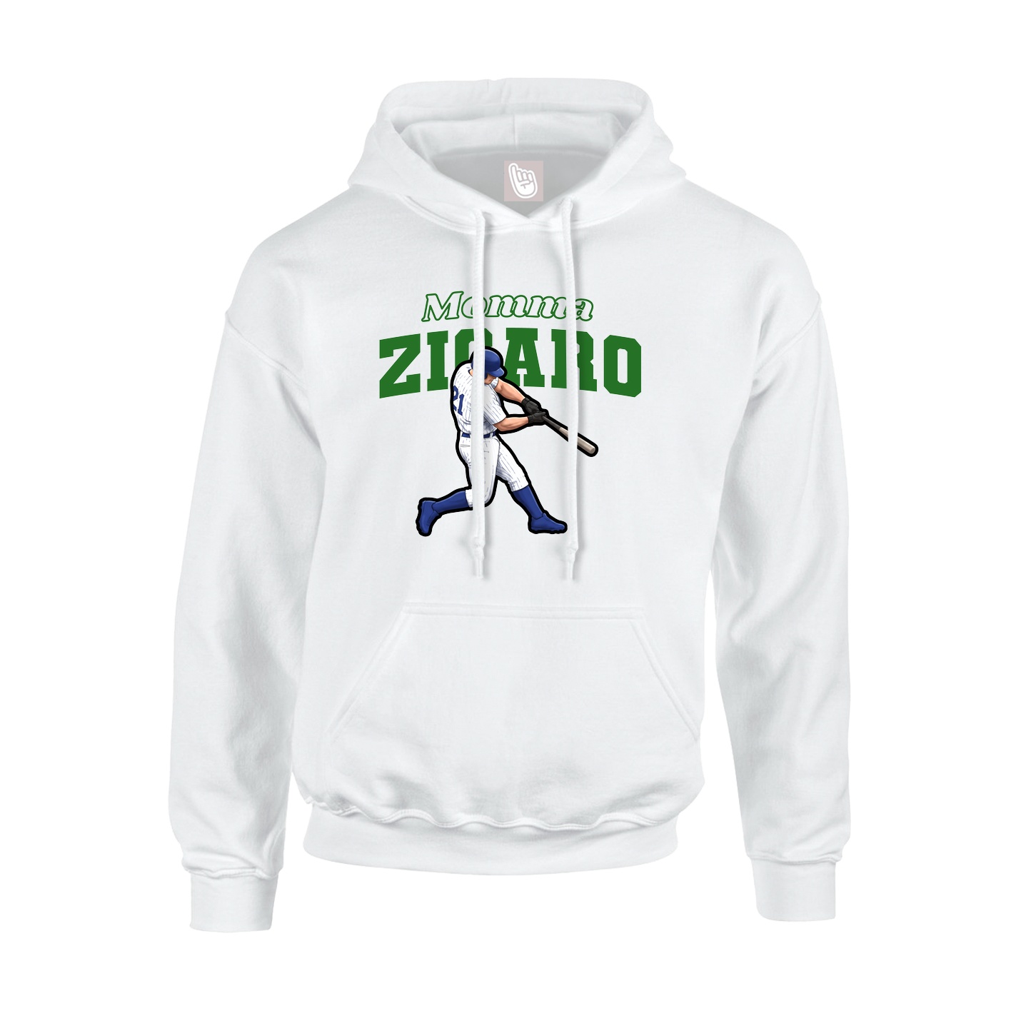 Youth Hoodie — Mothers Day Block in White