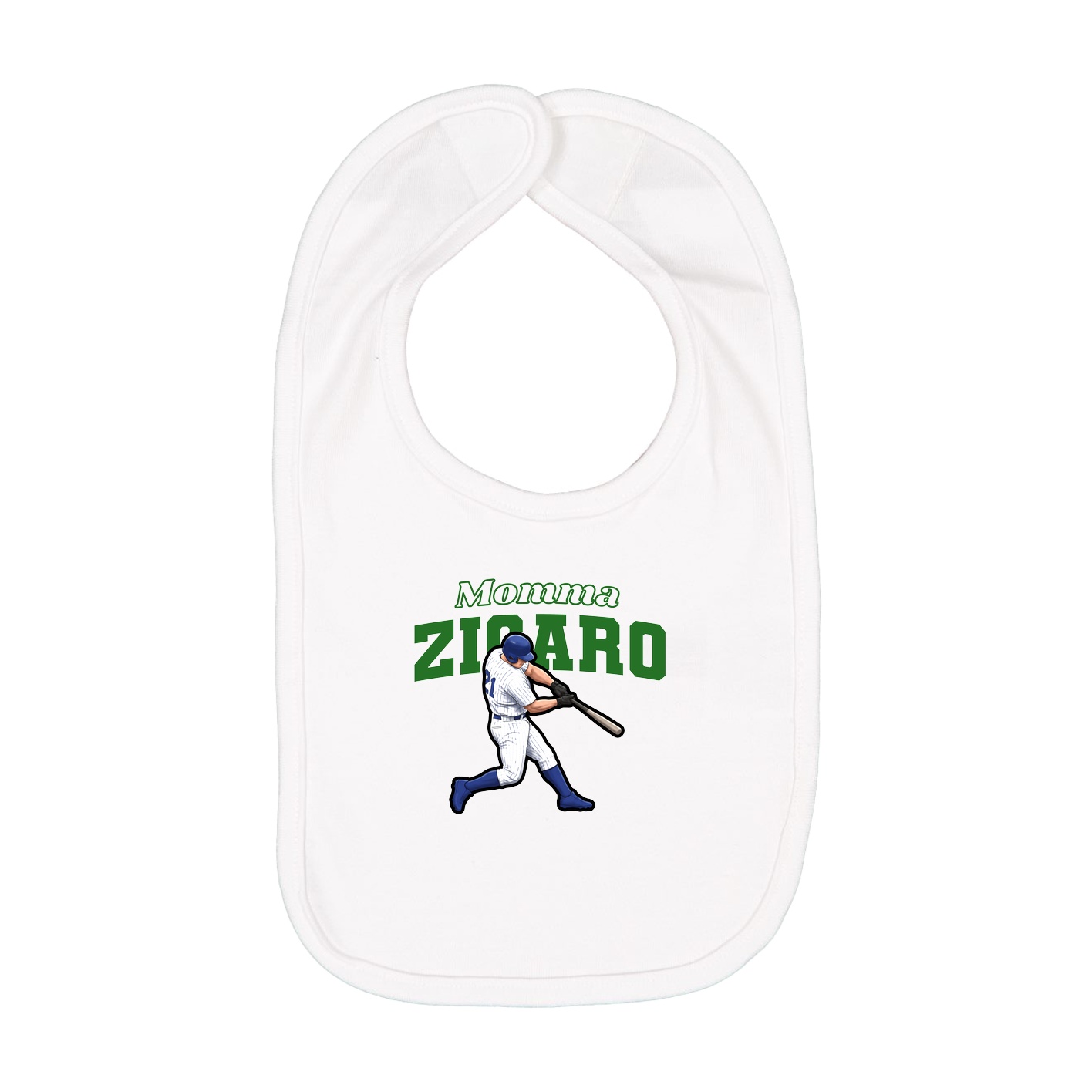 Infant Bib — Mothers Day Block in White