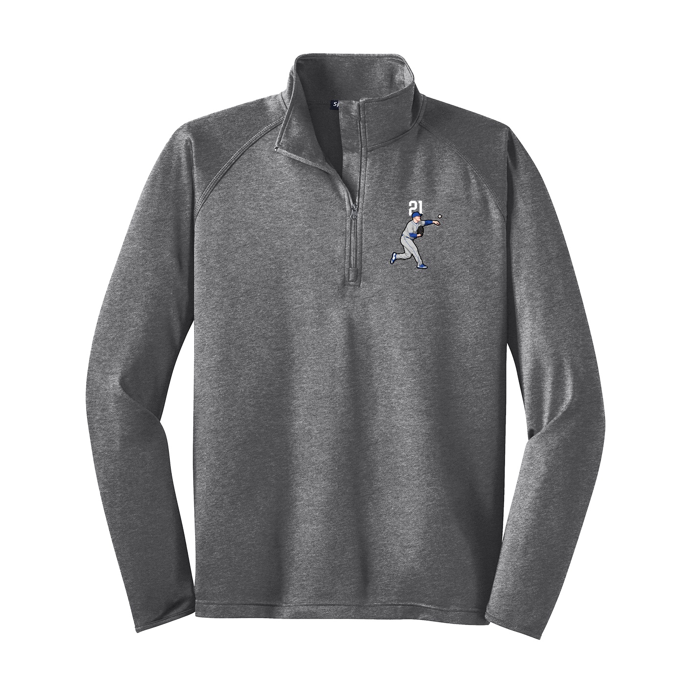 Q-Zip Pullover — Number Top in Grey