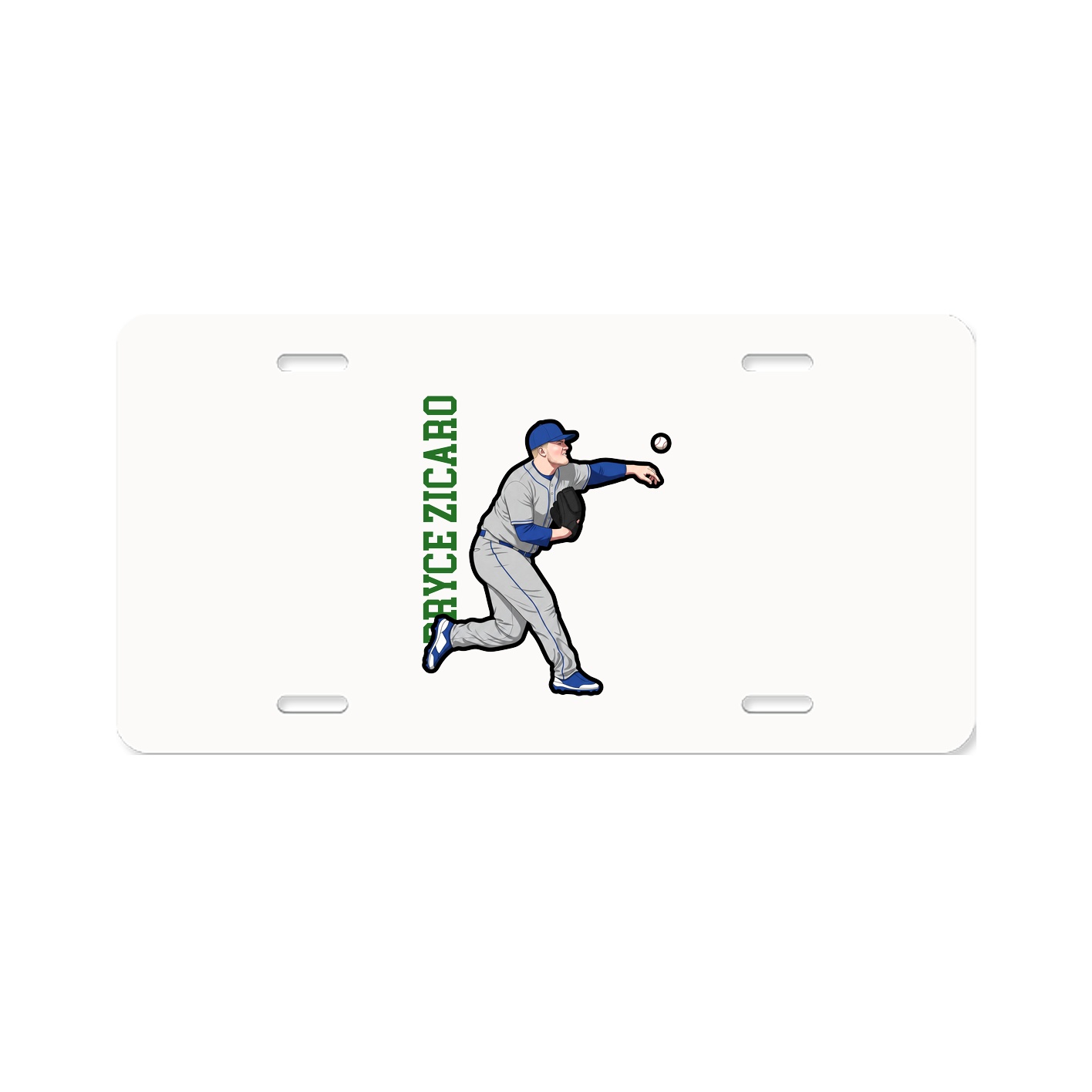 License Plate — Name Vertical in Classic