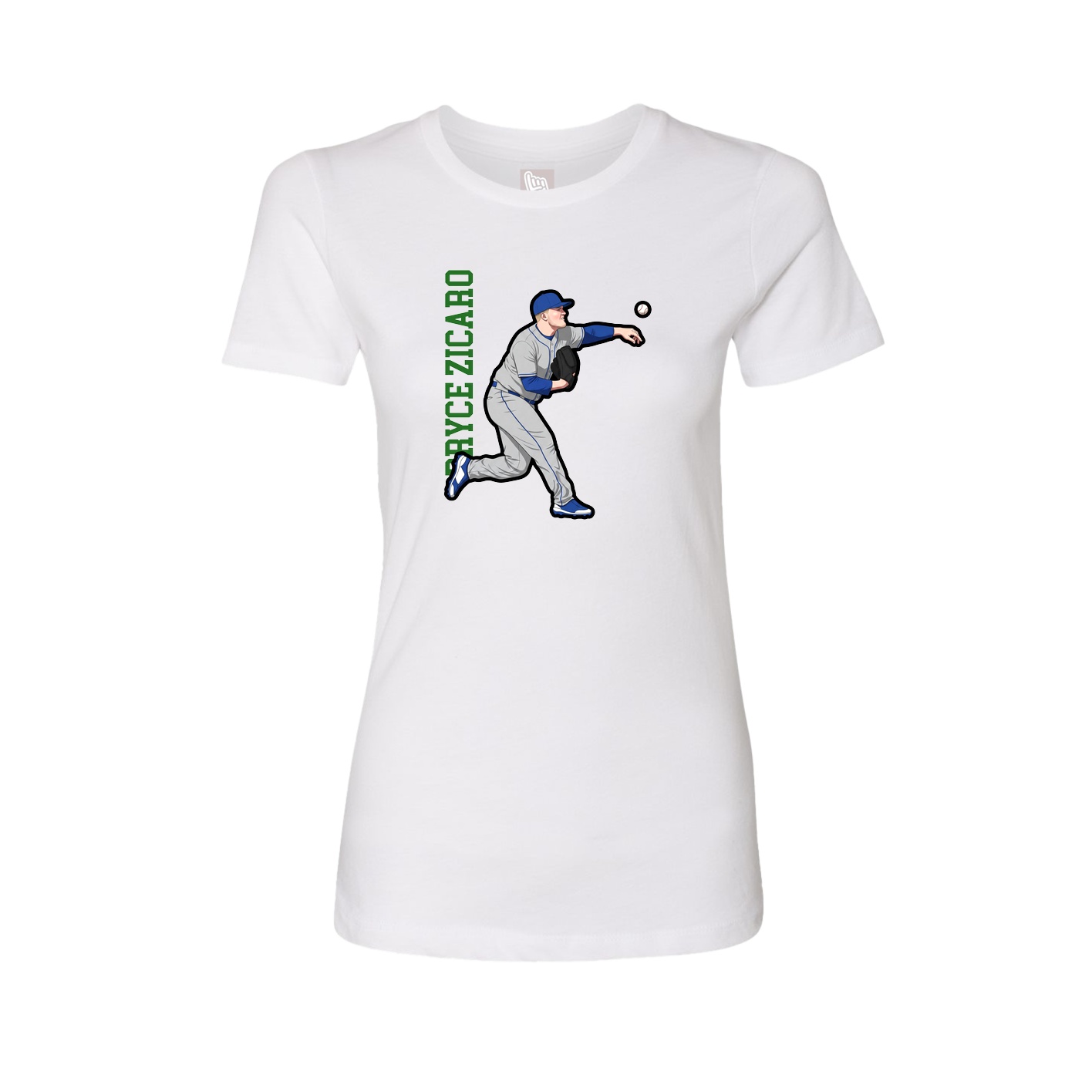 Womens Tee — Name Vertical in White