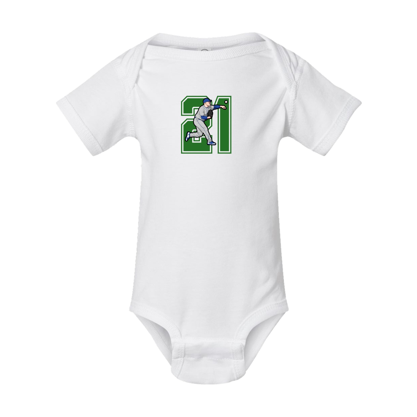 Baby Onesie — Number in White