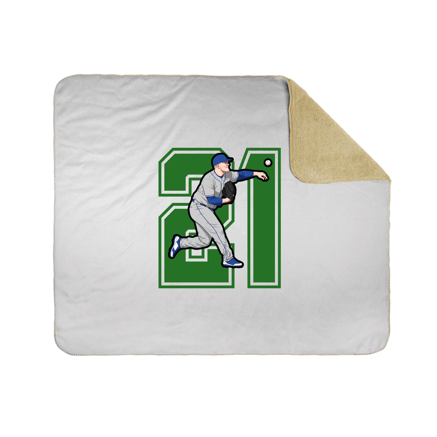 Throw Blanket — Number in White