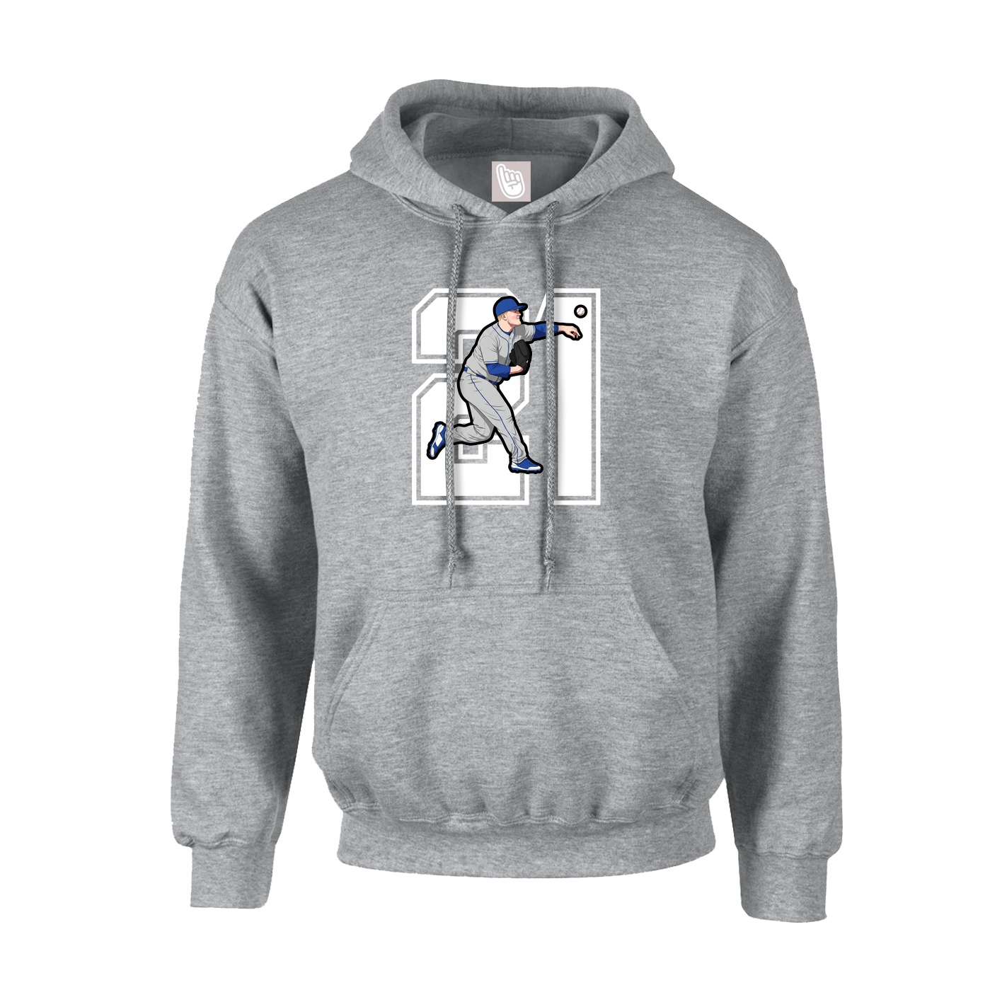 Hoodie — Number in Grey