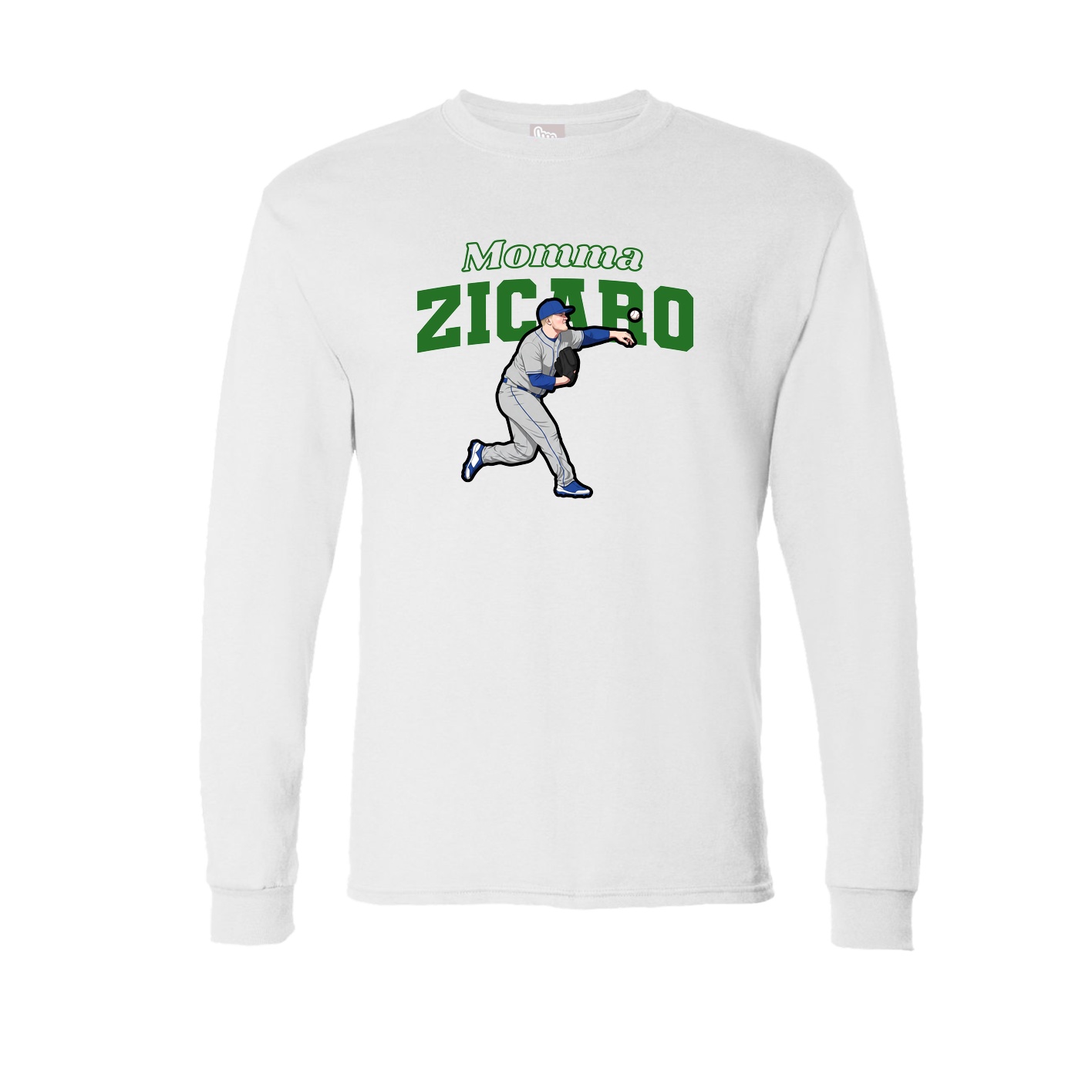 Long Sleeve Tee — Mothers Day Block in White