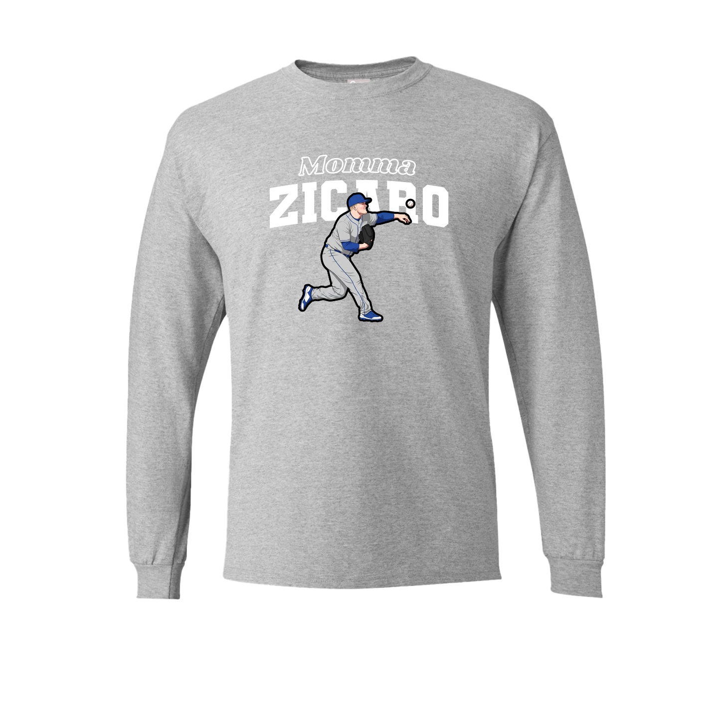 Long Sleeve Tee — Mothers Day Block in Grey