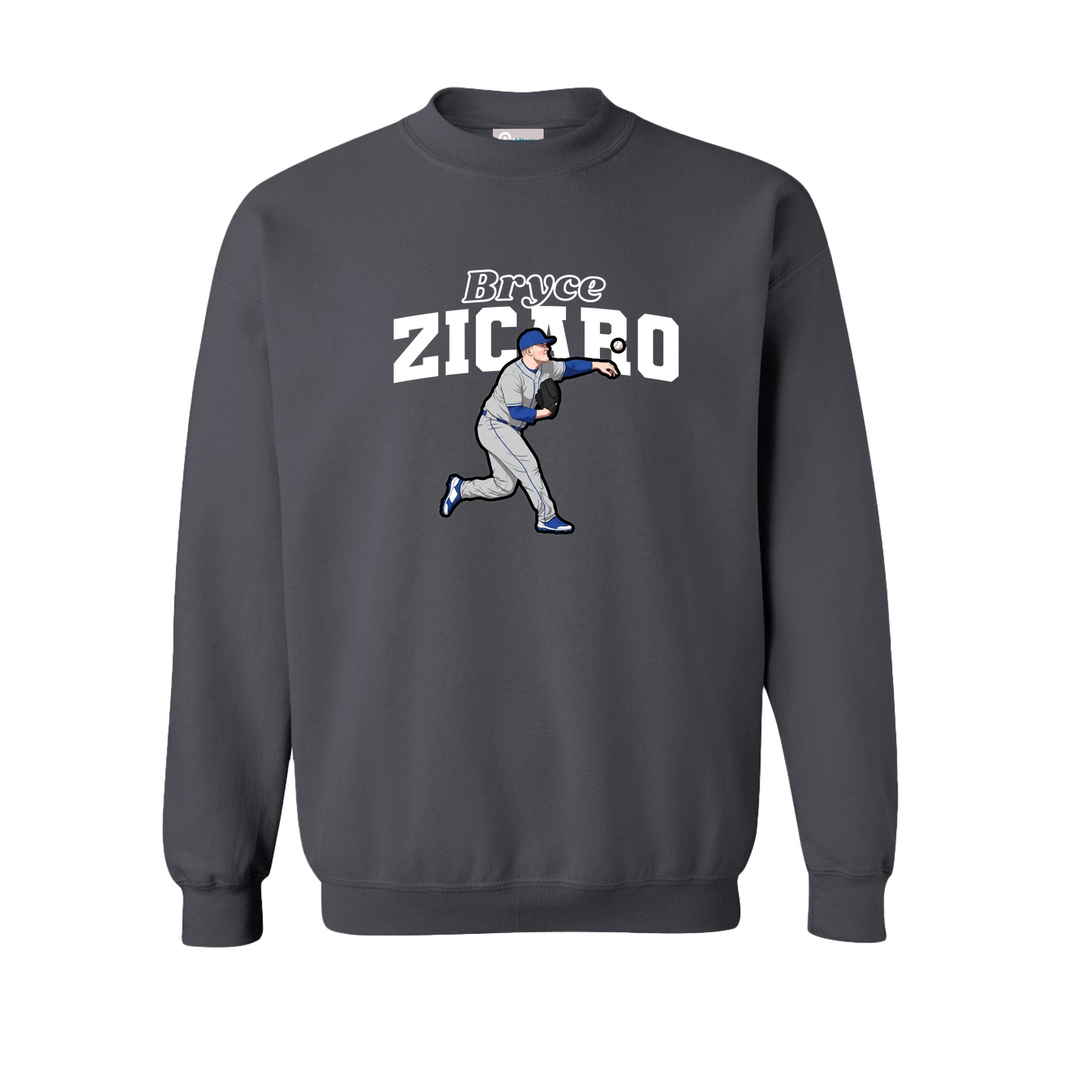 Fleece Crew — Name Arch in Grey