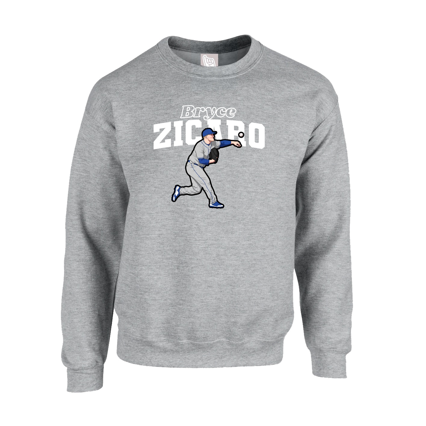 Fleece Crew — Name Arch in Grey