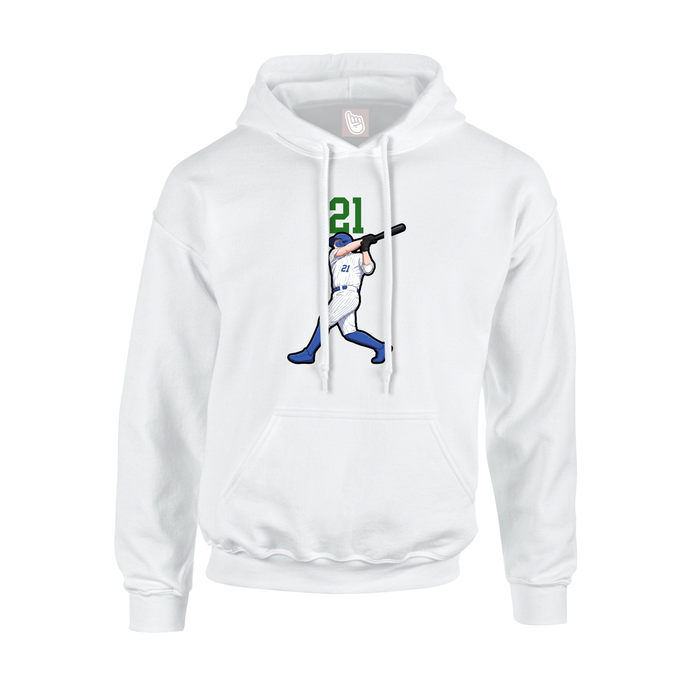 Youth Hoodie — Number Top in White