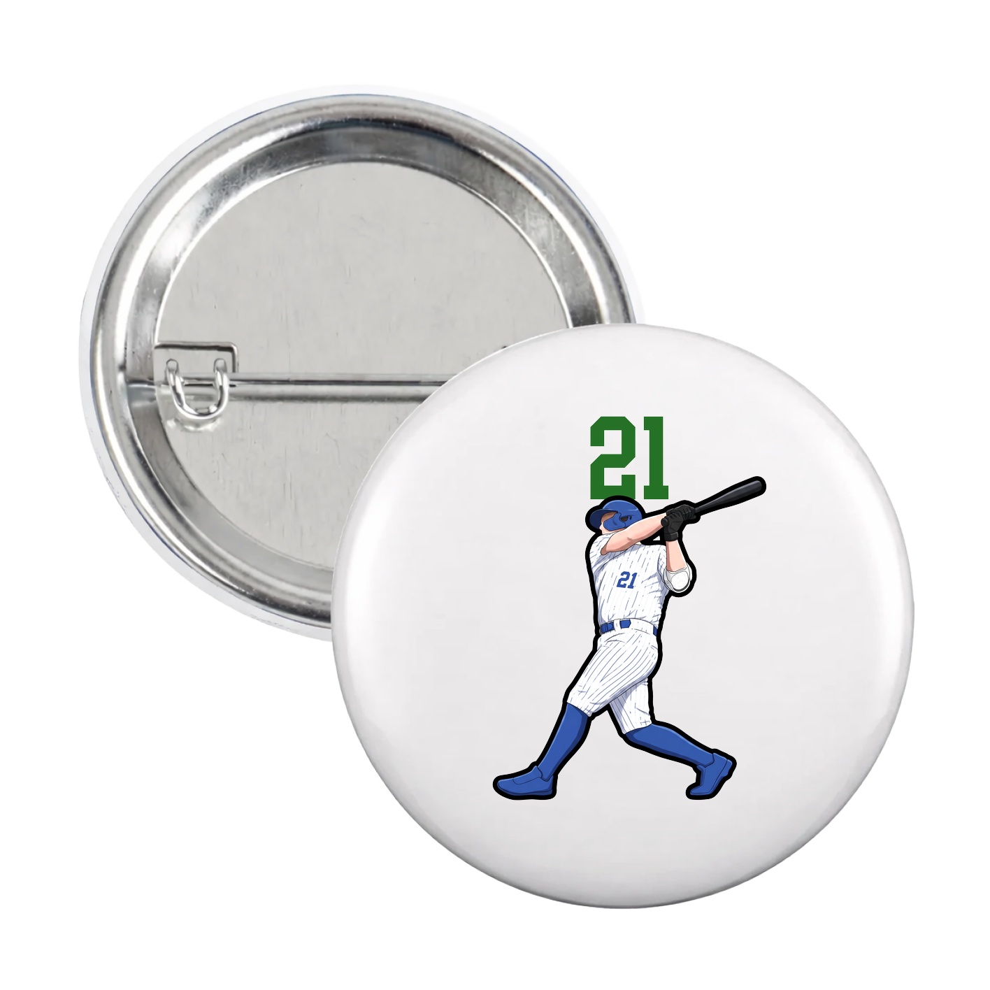 Game Day Button — Number Top in White