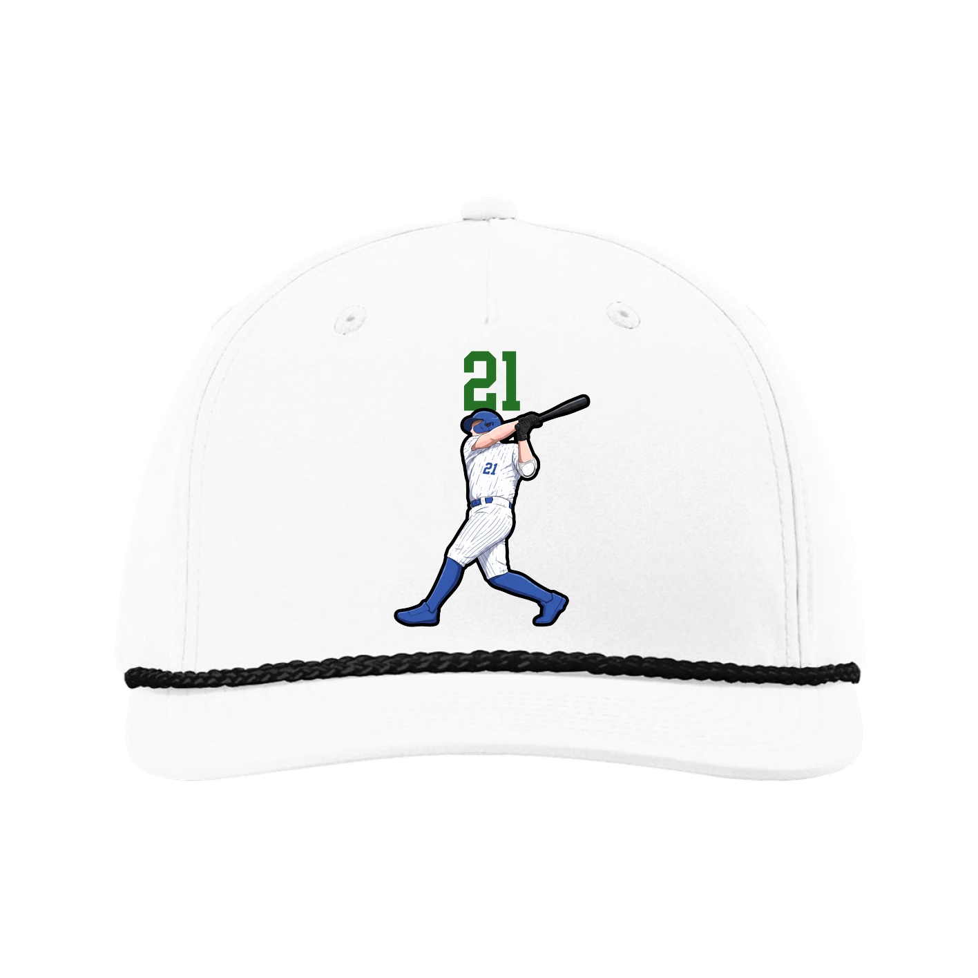 Five-Panel Classic Rope Cap — Number Top in White