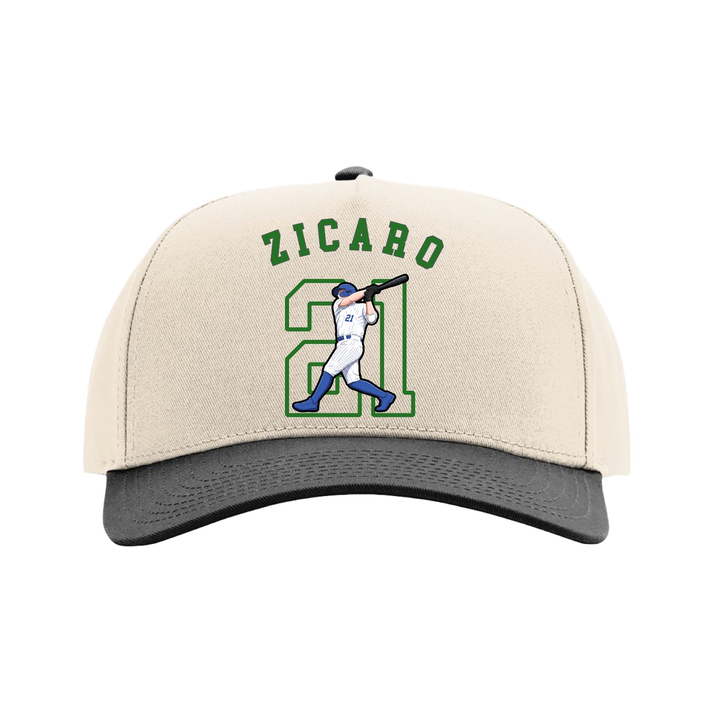 Full Fabric Five-Panel Champ Cap — Shirsey Arch in Cream/Black