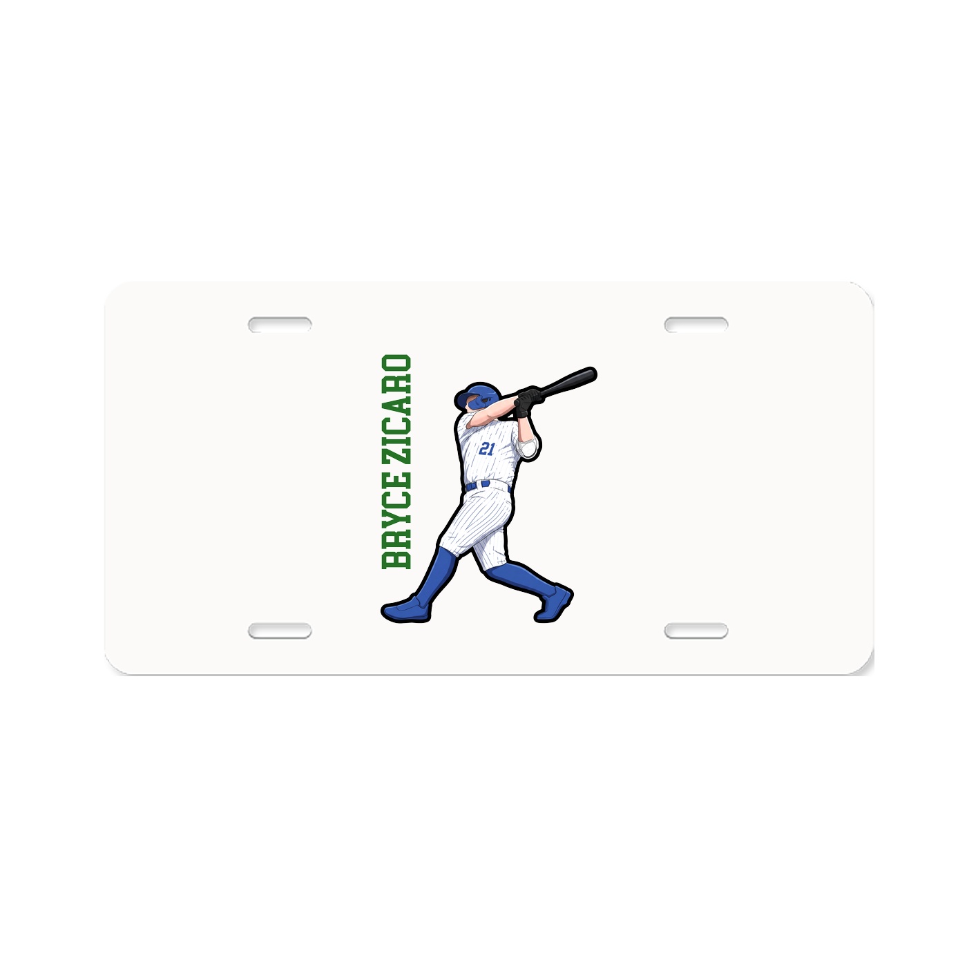 License Plate — Name Vertical in Classic