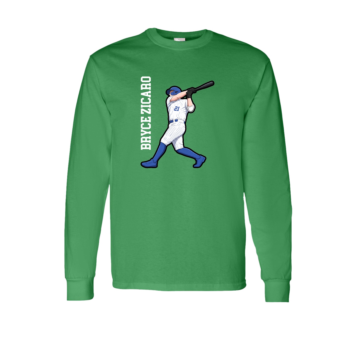 Long Sleeve Tee — Name Vertical in Green