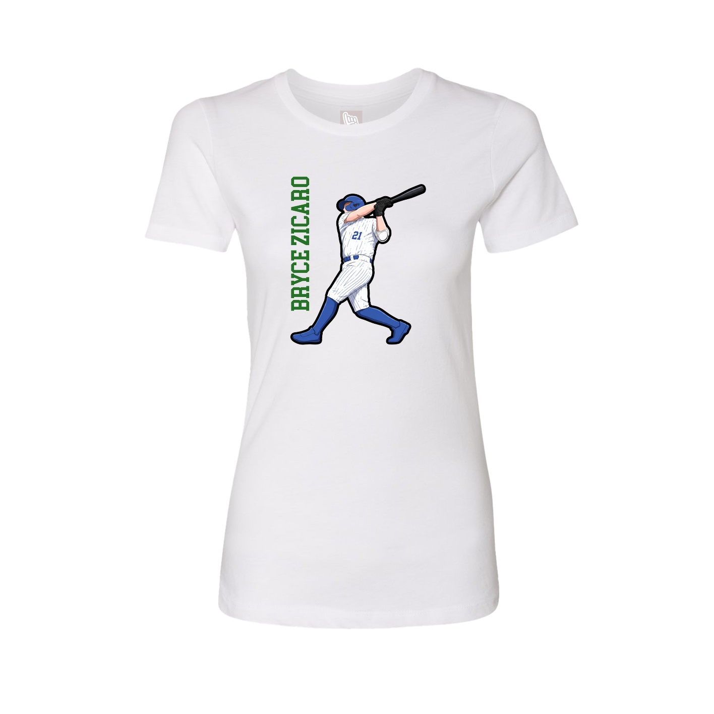 Womens Tee — Name Vertical in White
