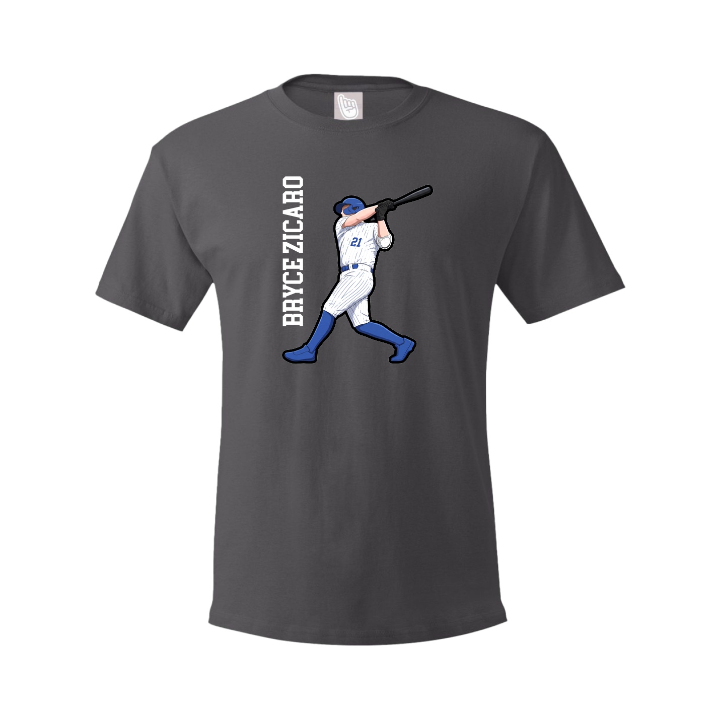 Youth Tee — Name Vertical in Grey