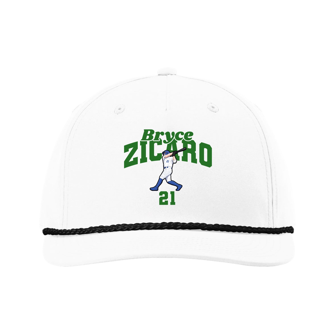 Five-Panel Classic Rope Cap — Signature Arch in White