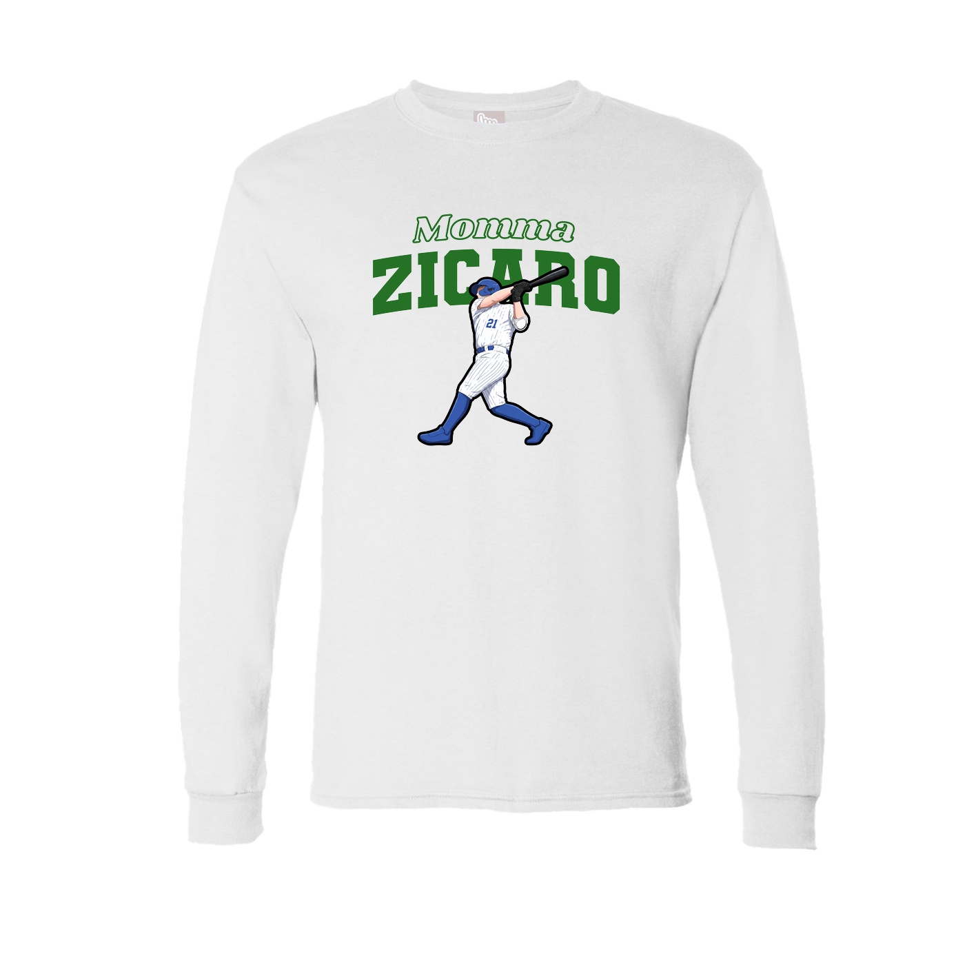 Long Sleeve Tee — Mothers Day Block in White