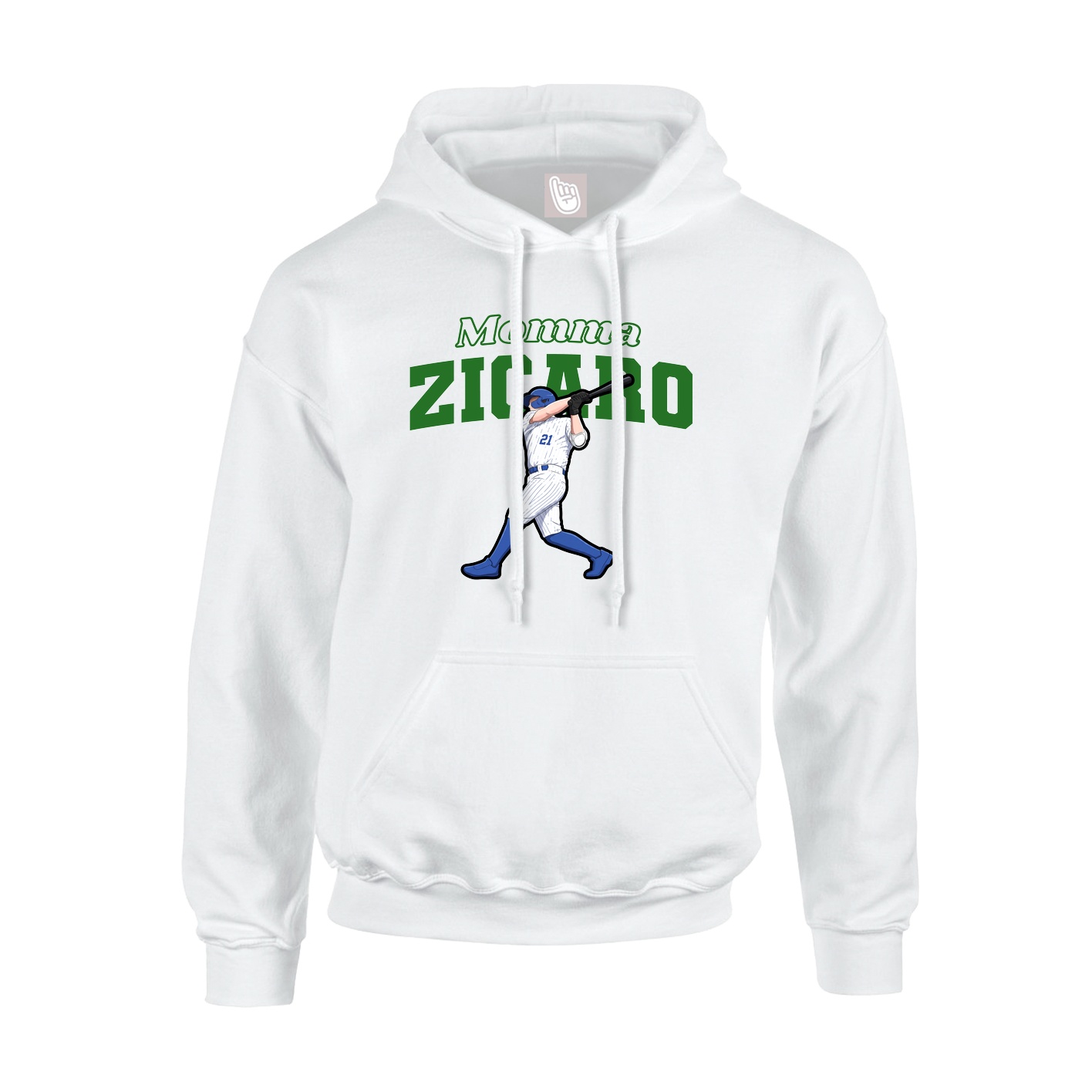 Youth Hoodie — Mothers Day Block in White
