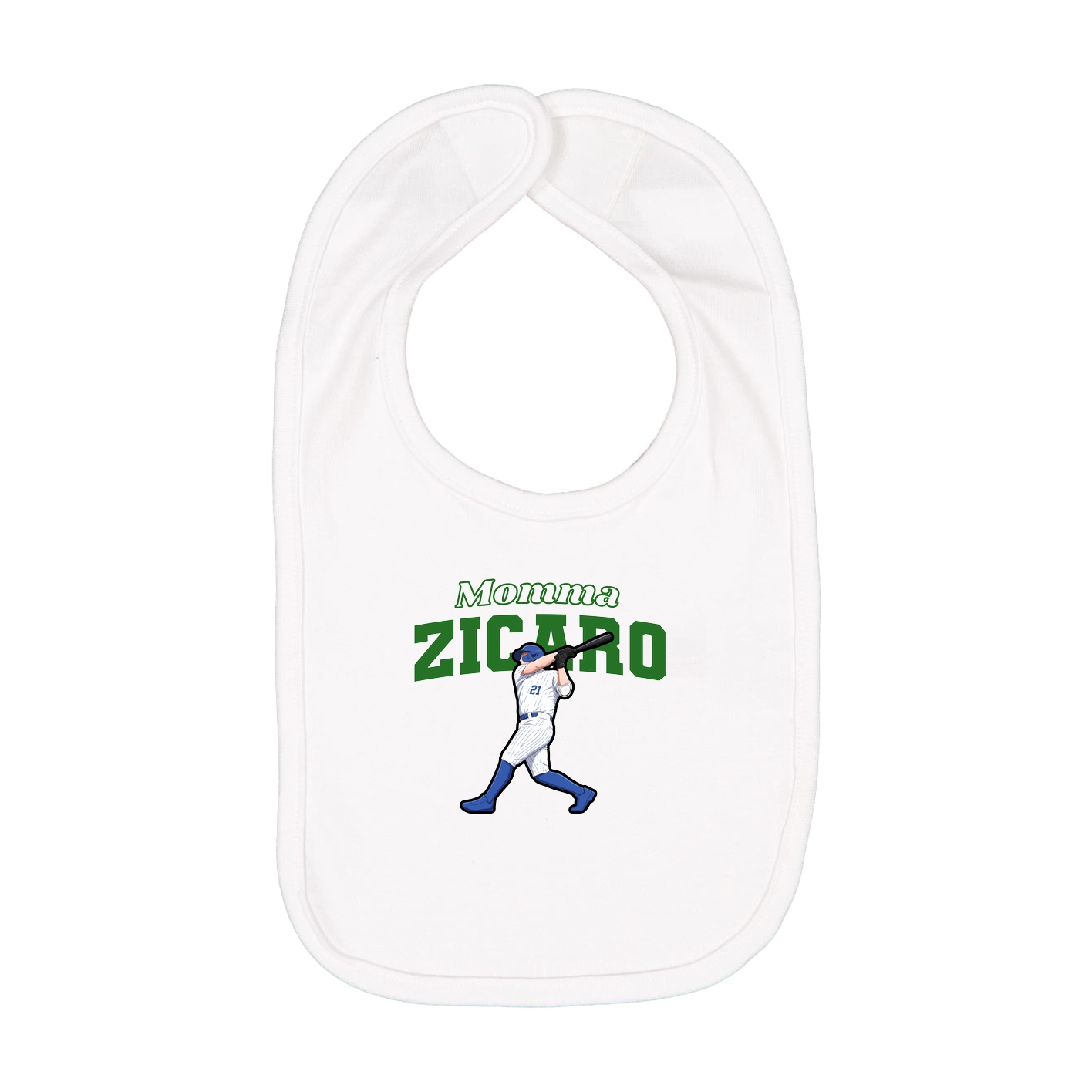 Infant Bib — Mothers Day Block in White