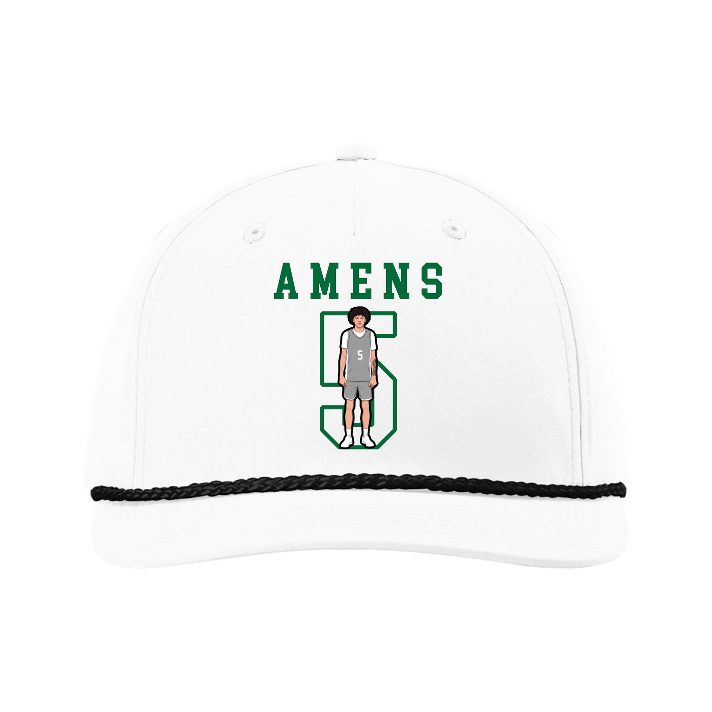 Five-Panel Classic Rope Cap — Shirsey in White