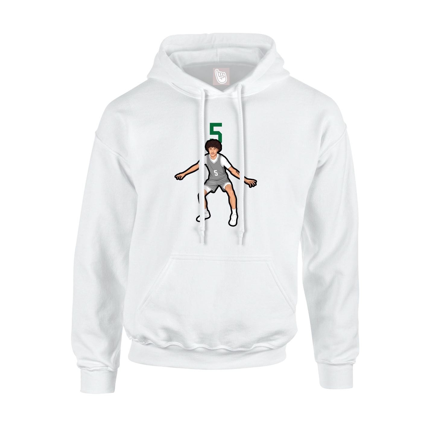 Youth Hoodie — Number Top in White