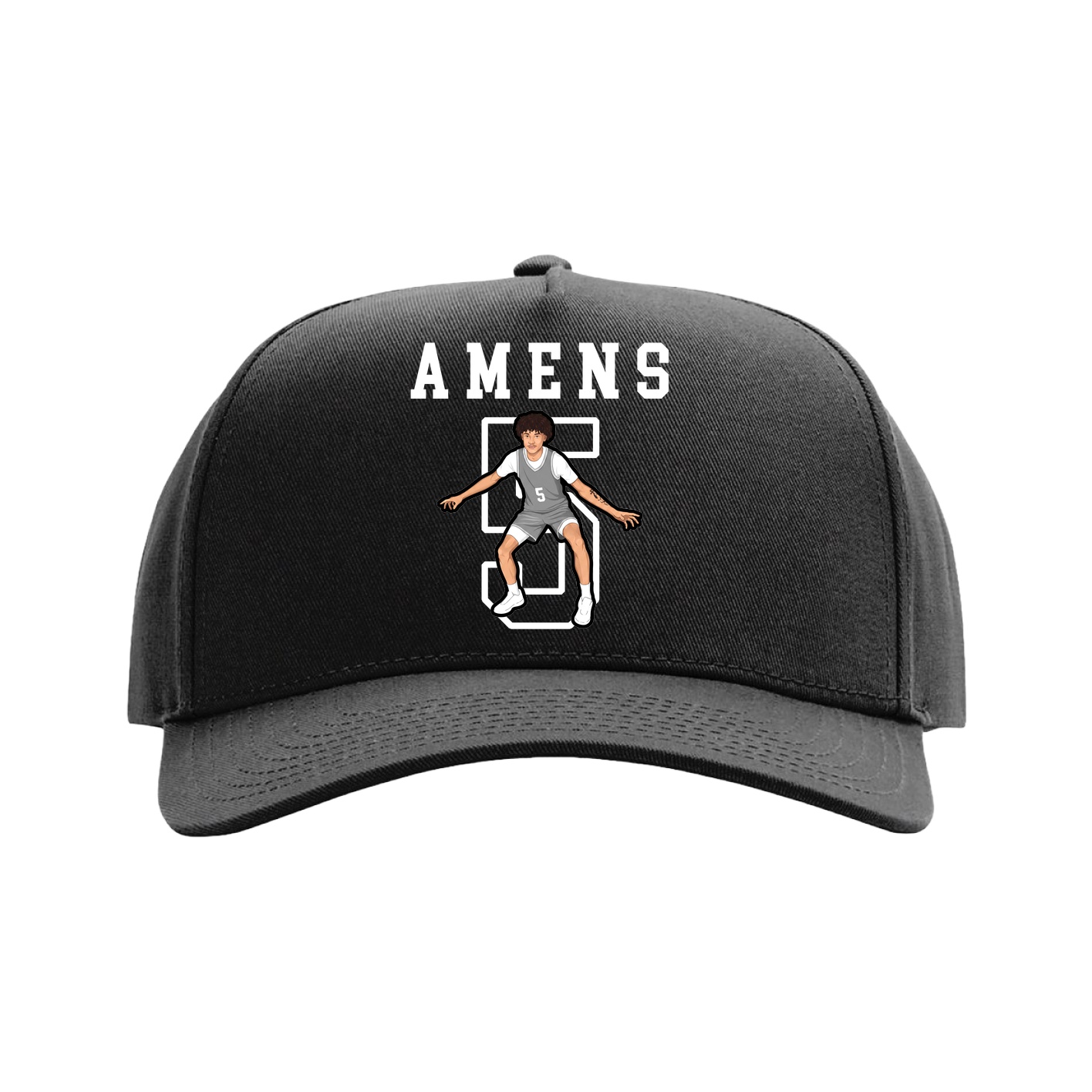 Full Fabric Five-Panel Champ Cap — Shirsey in Black