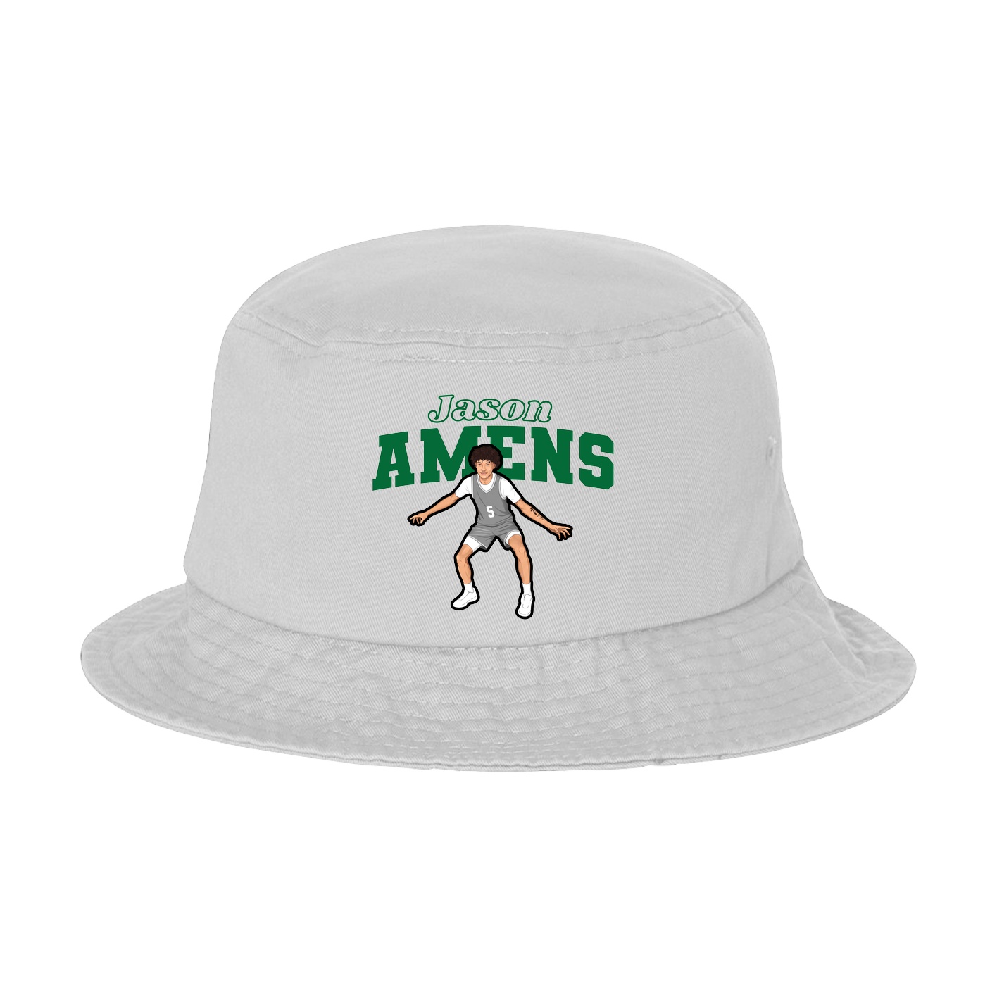 Bucket Cap — Name Arch in White