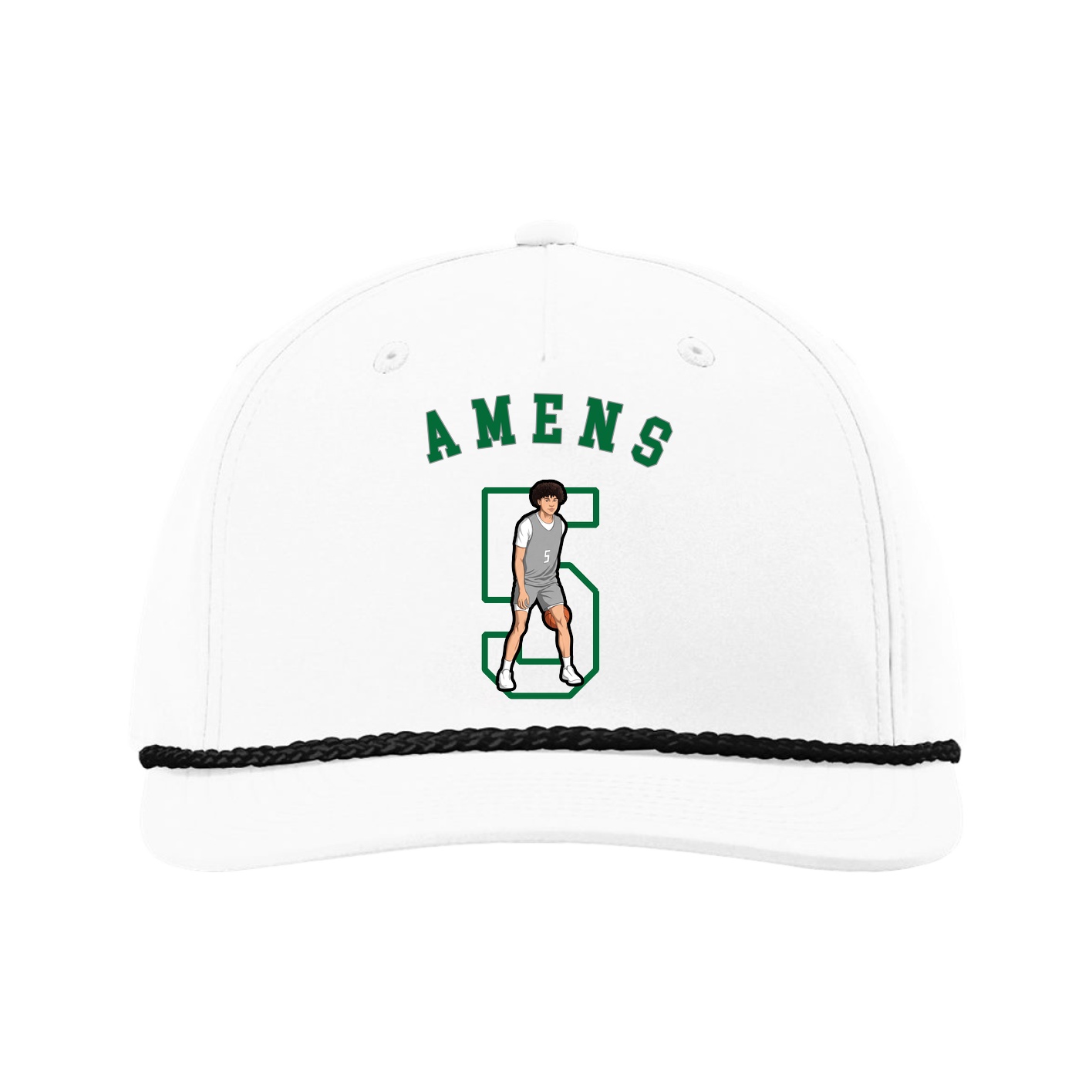 Five-Panel Classic Rope Cap — Shirsey Arch in White