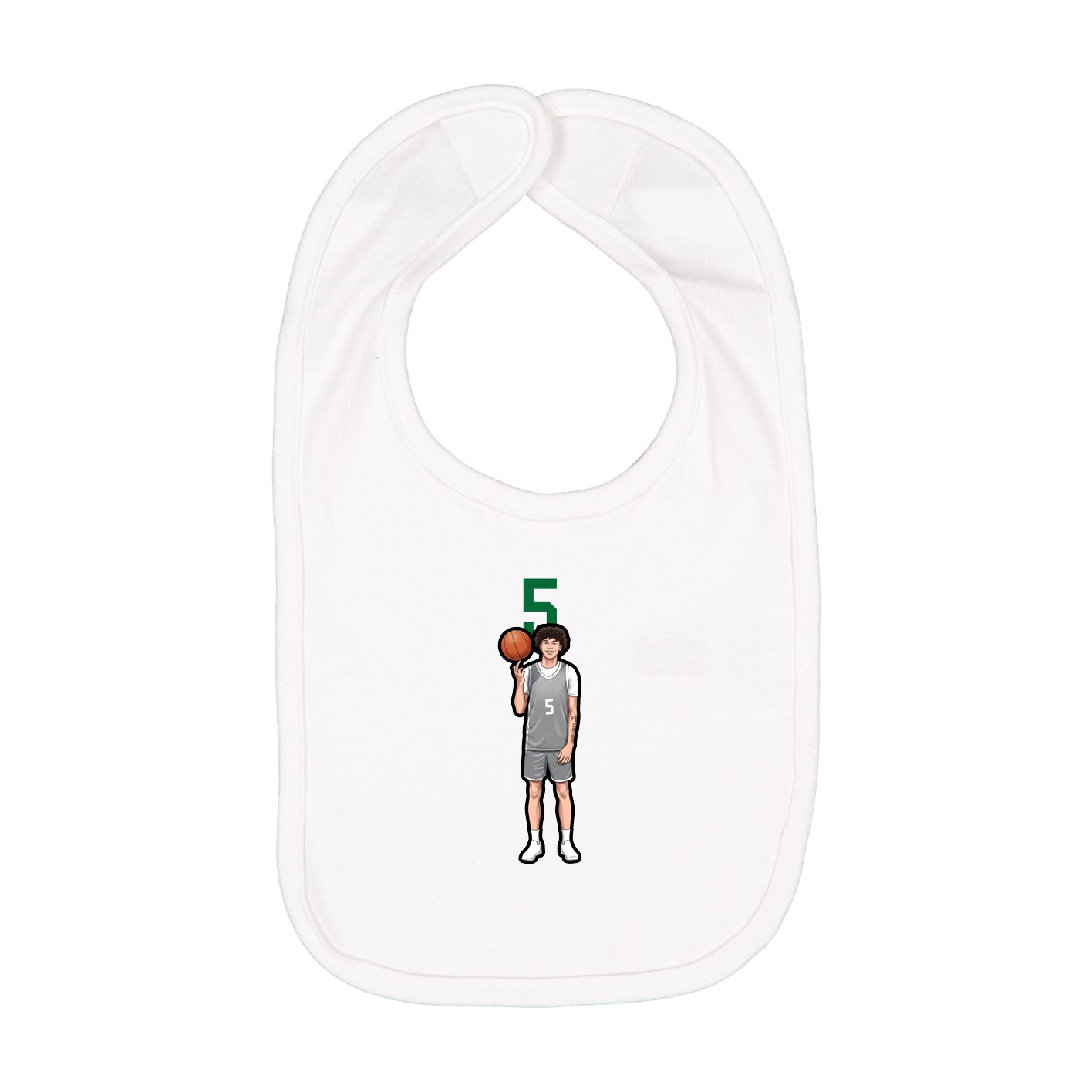 Infant Bib — Number Top in White