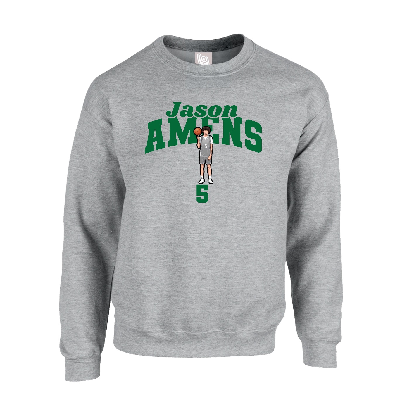 Fleece Crew — Signature Arch in Grey