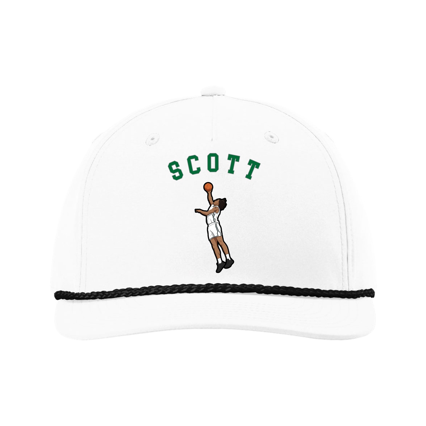 Five-Panel Classic Rope Cap — Shirsey Arch in White