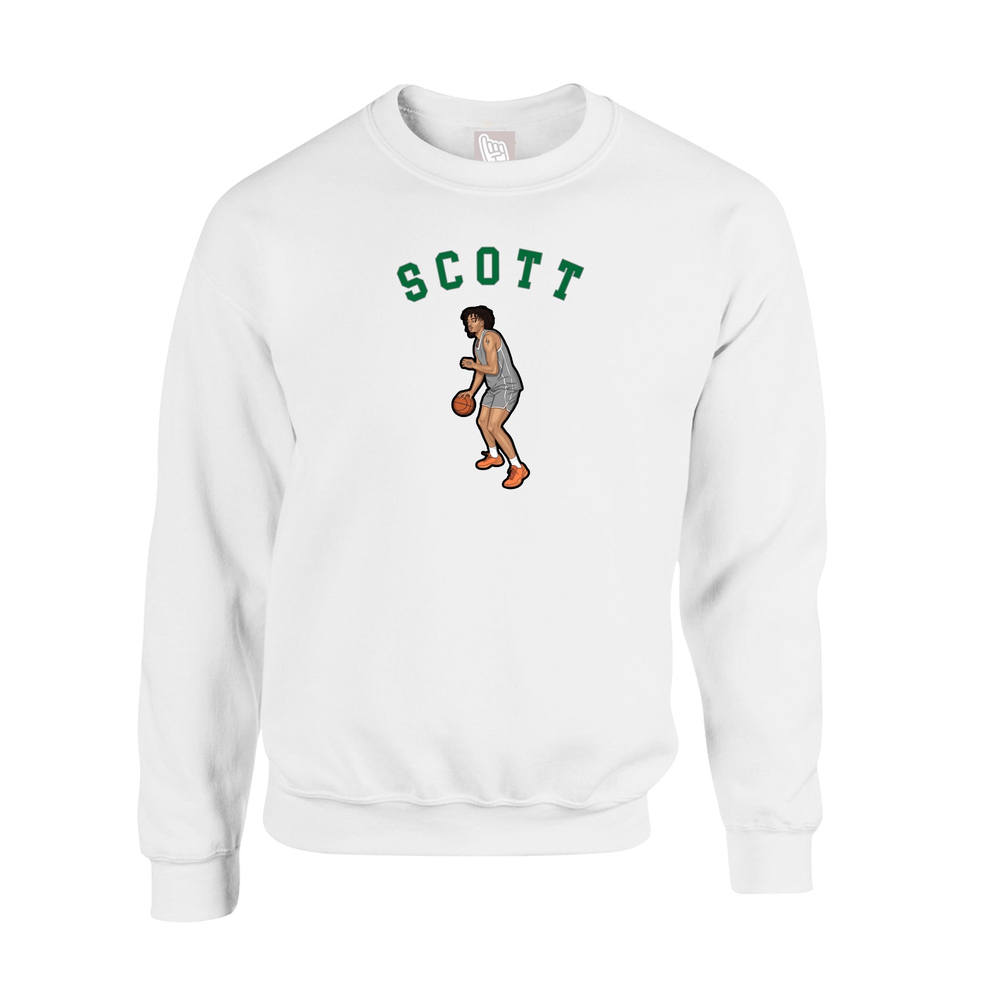 Fleece Crew — Shirsey Arch in White