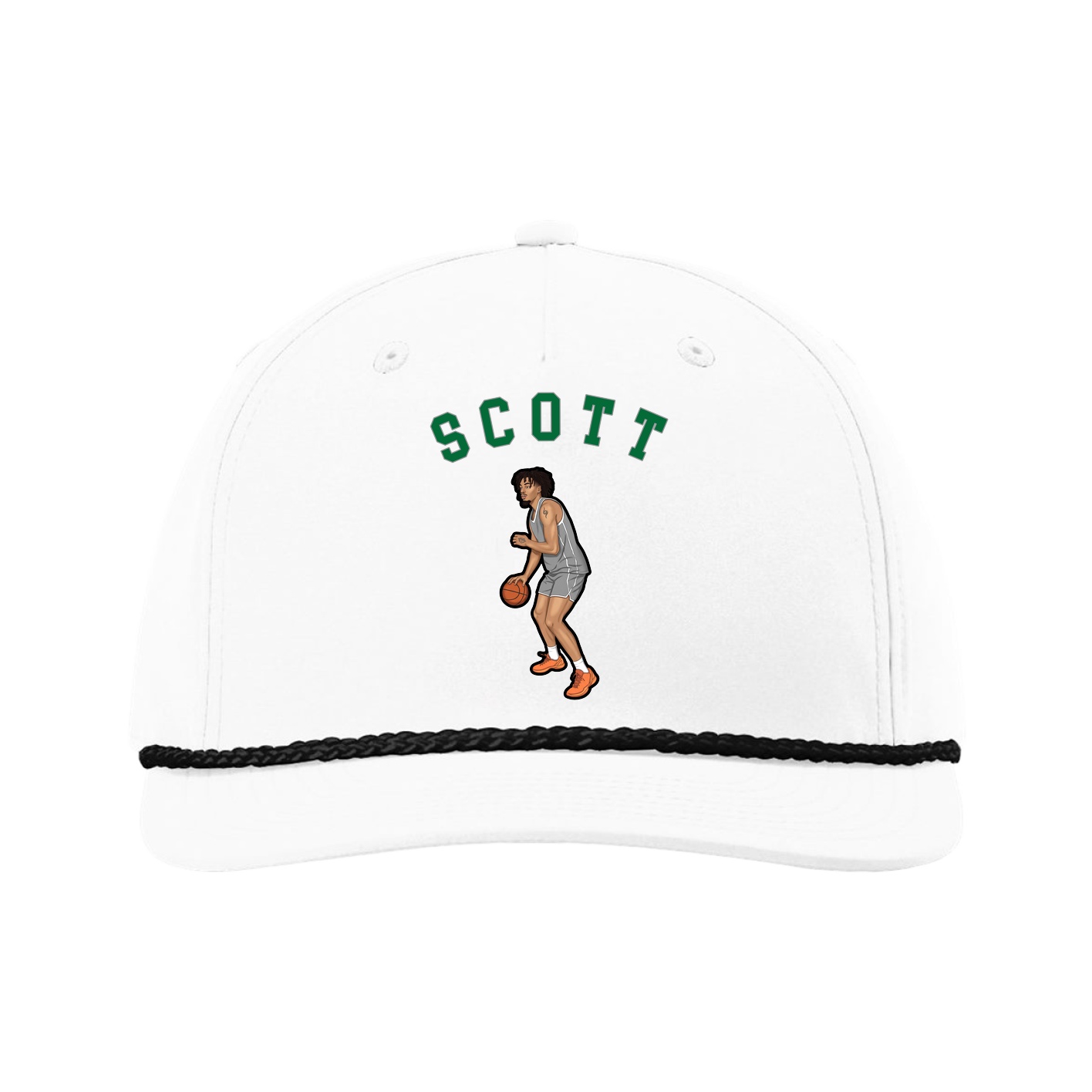 Five-Panel Classic Rope Cap — Shirsey Arch in White