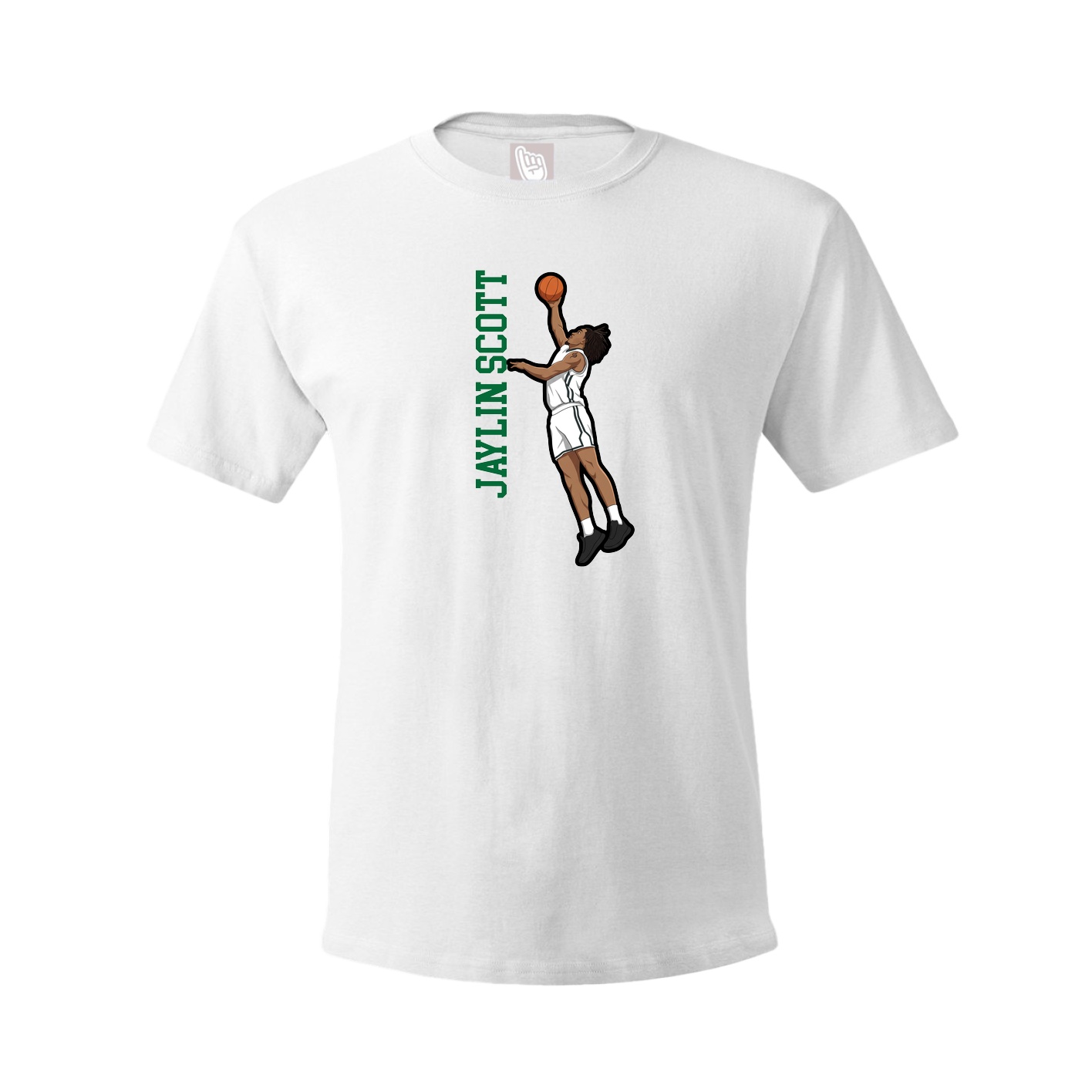 Youth Tee — Name Vertical in White